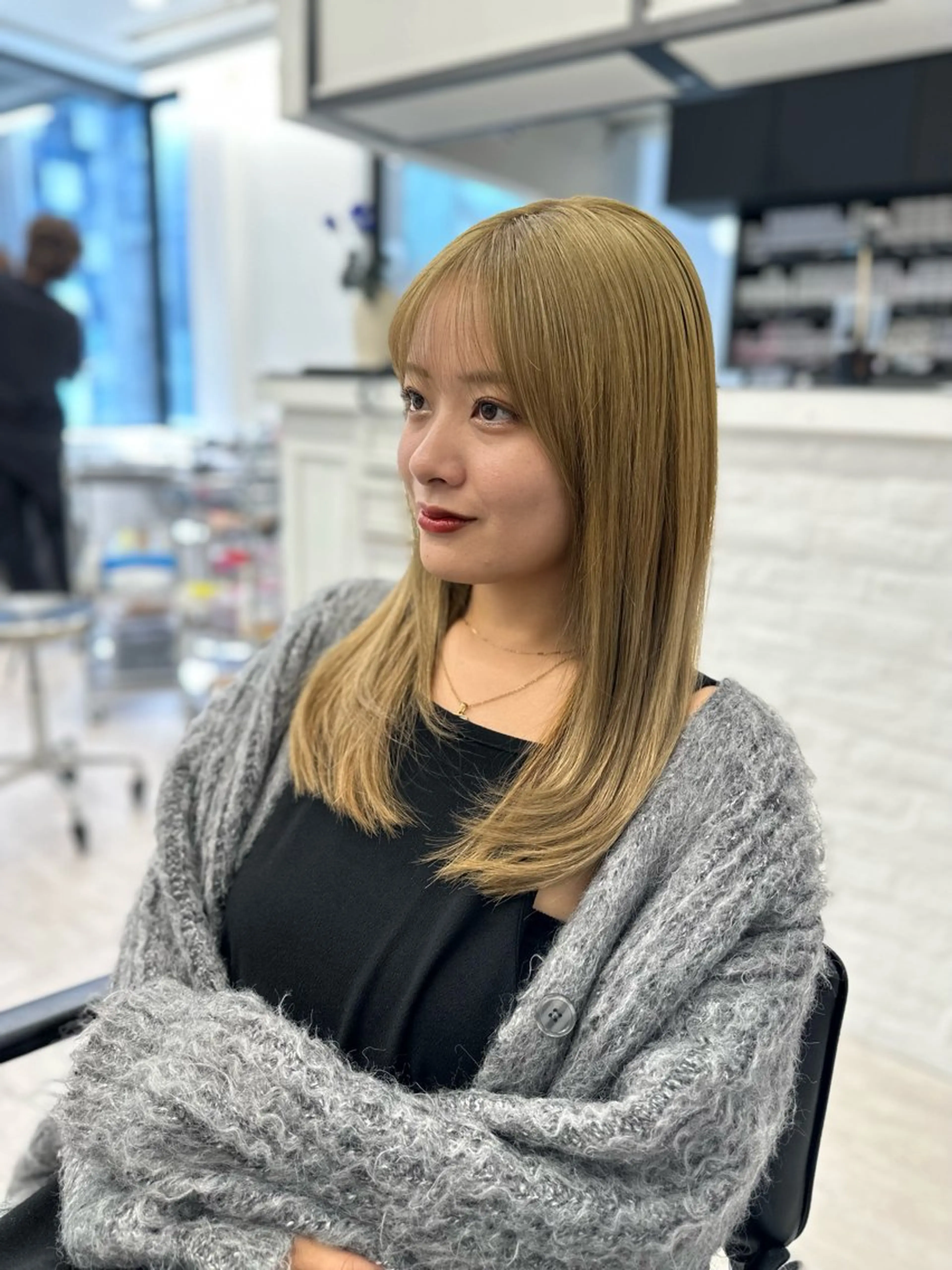 ミディアム 前髪顔まわりカット 🌈中村海聖のヘアスタイル