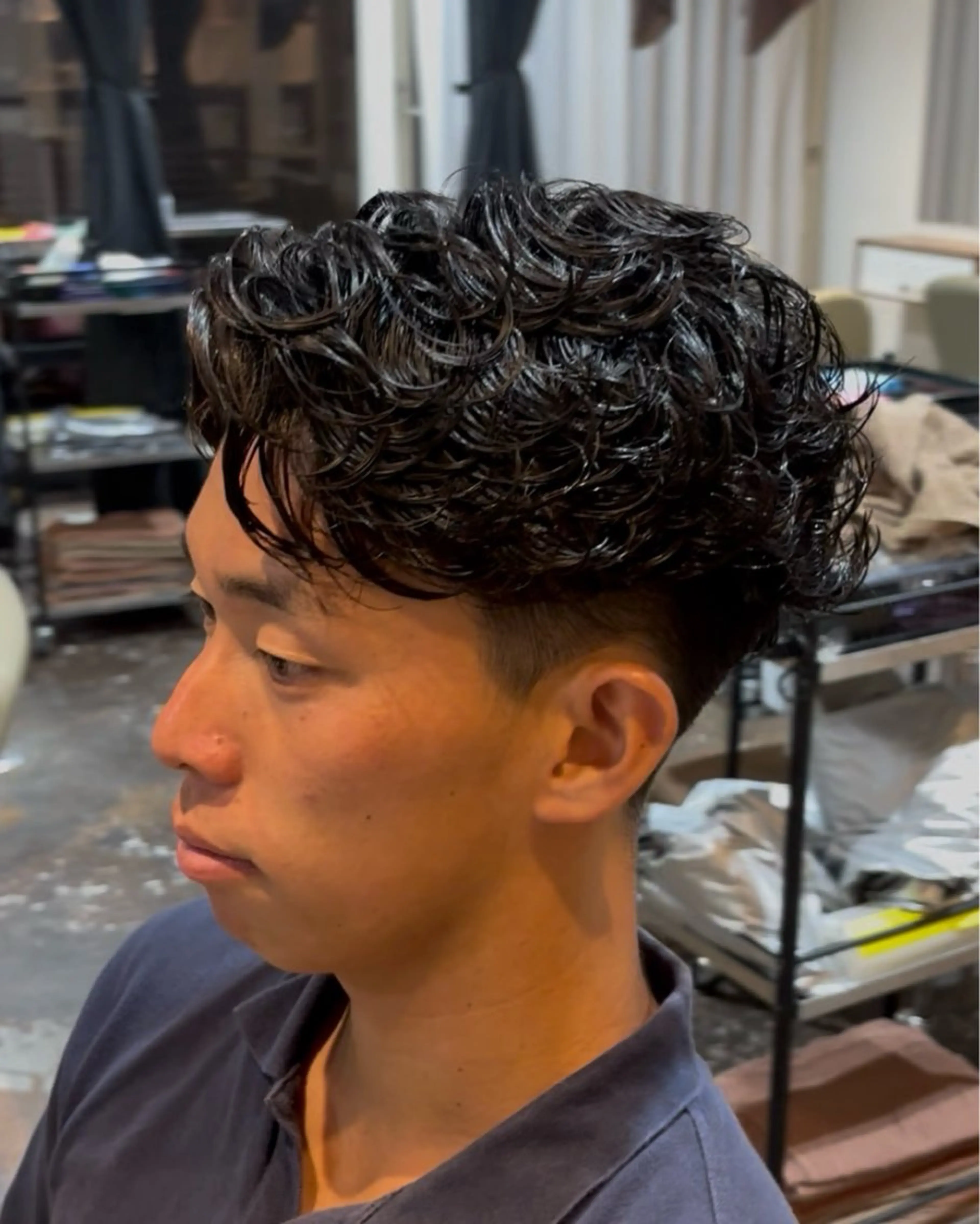 パーマ メンズ 漢眉毛/メンズパーマ /メッシュ/ヒロヤのヘアスタイル