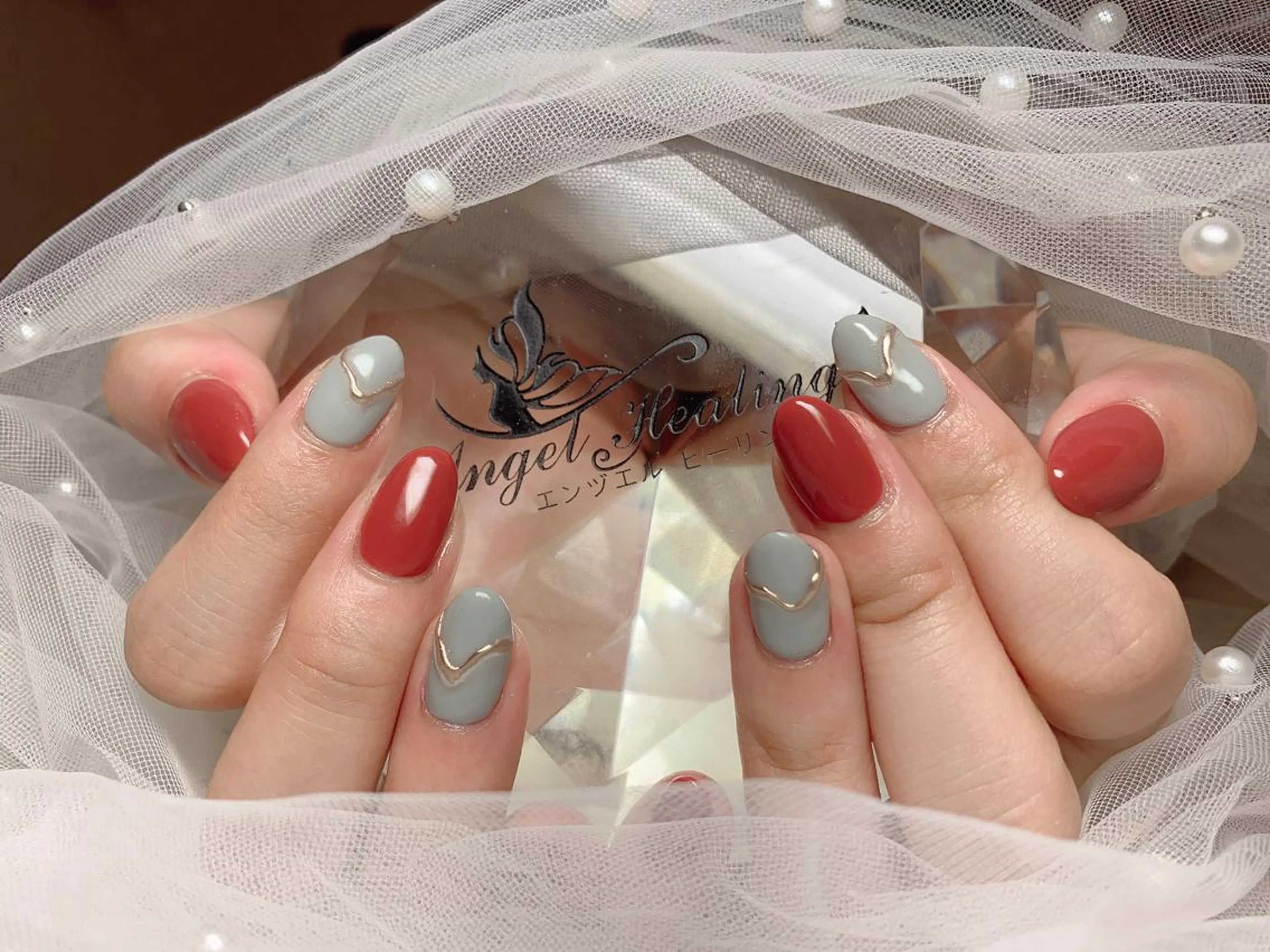 ネイル ミラーネイル エンジェル ヒーリング 矢場町店のネイルデザイン