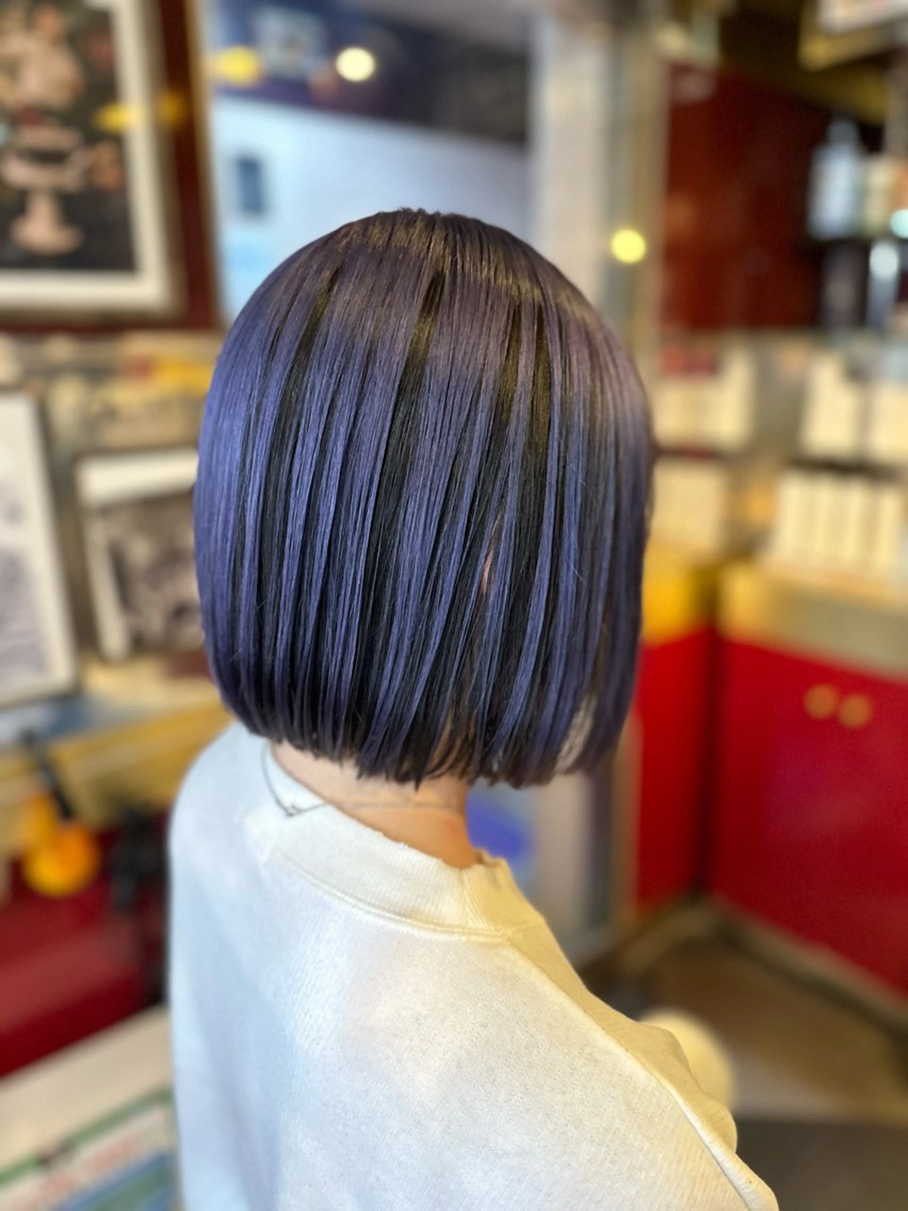 ショート カラー 黒髪 バイオレットカラー カット ヘアカラー トリートメント レイヤーカット/ カラー/長谷恵花のヘアスタイル