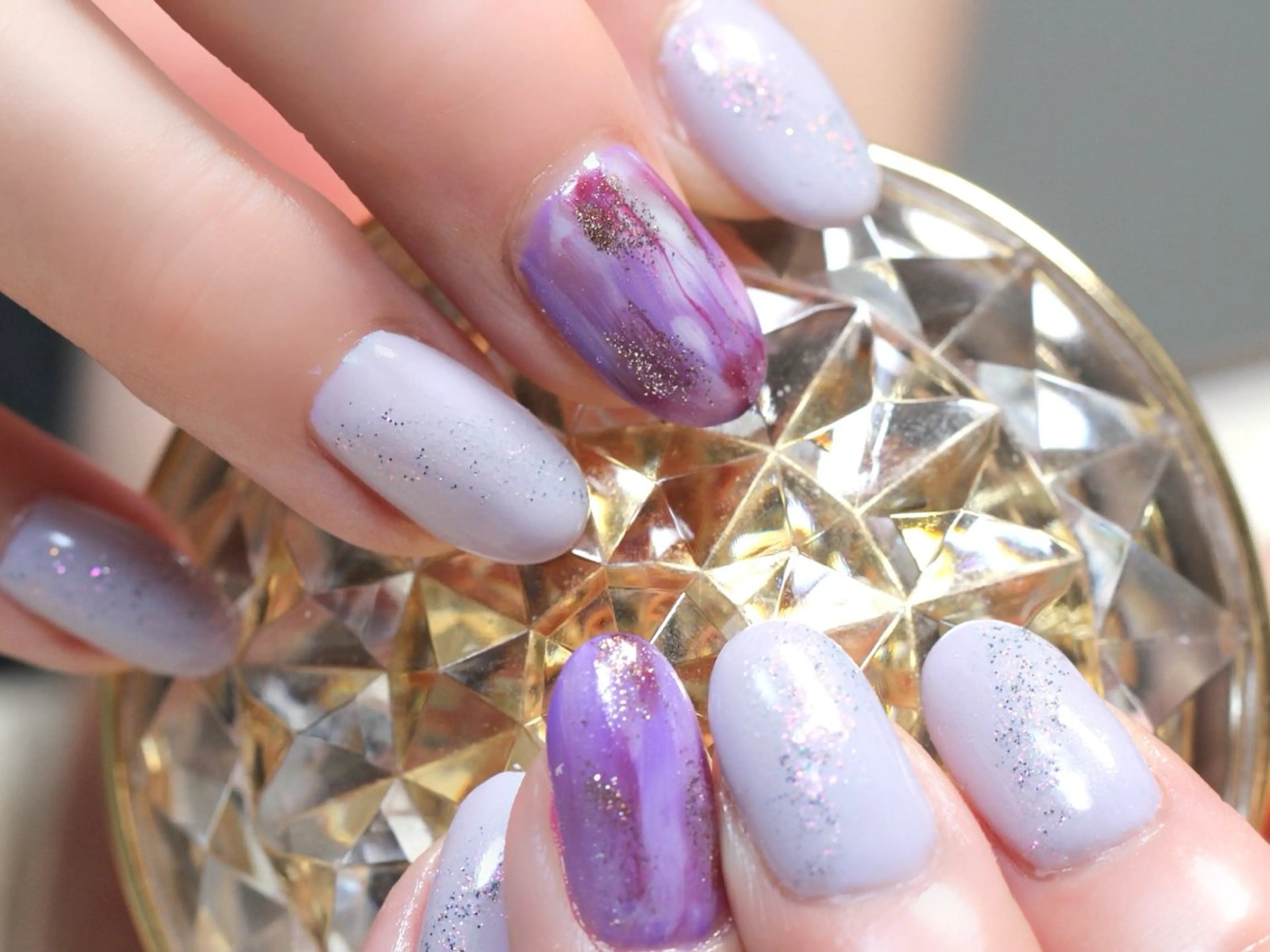 ネイル フラッシュネイル ジェルネイル 大理石ネイル(マーブル) ハンドネイル ママリンド　志村坂上店所属・しみ えんのネイルデザイン