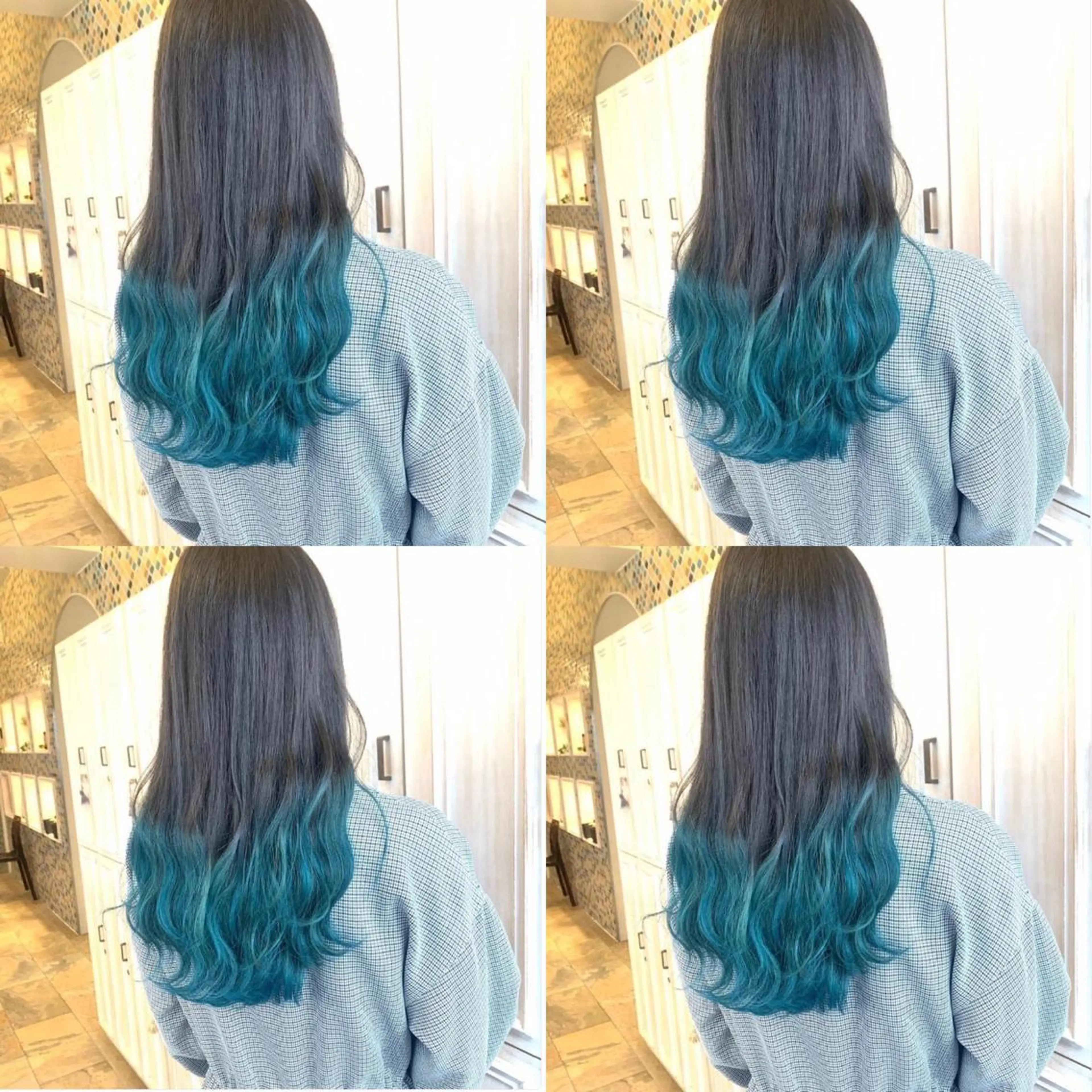 セミロング カラー ブリーチ グラデーションカラー あさだ しゅうたろうのヘアスタイル