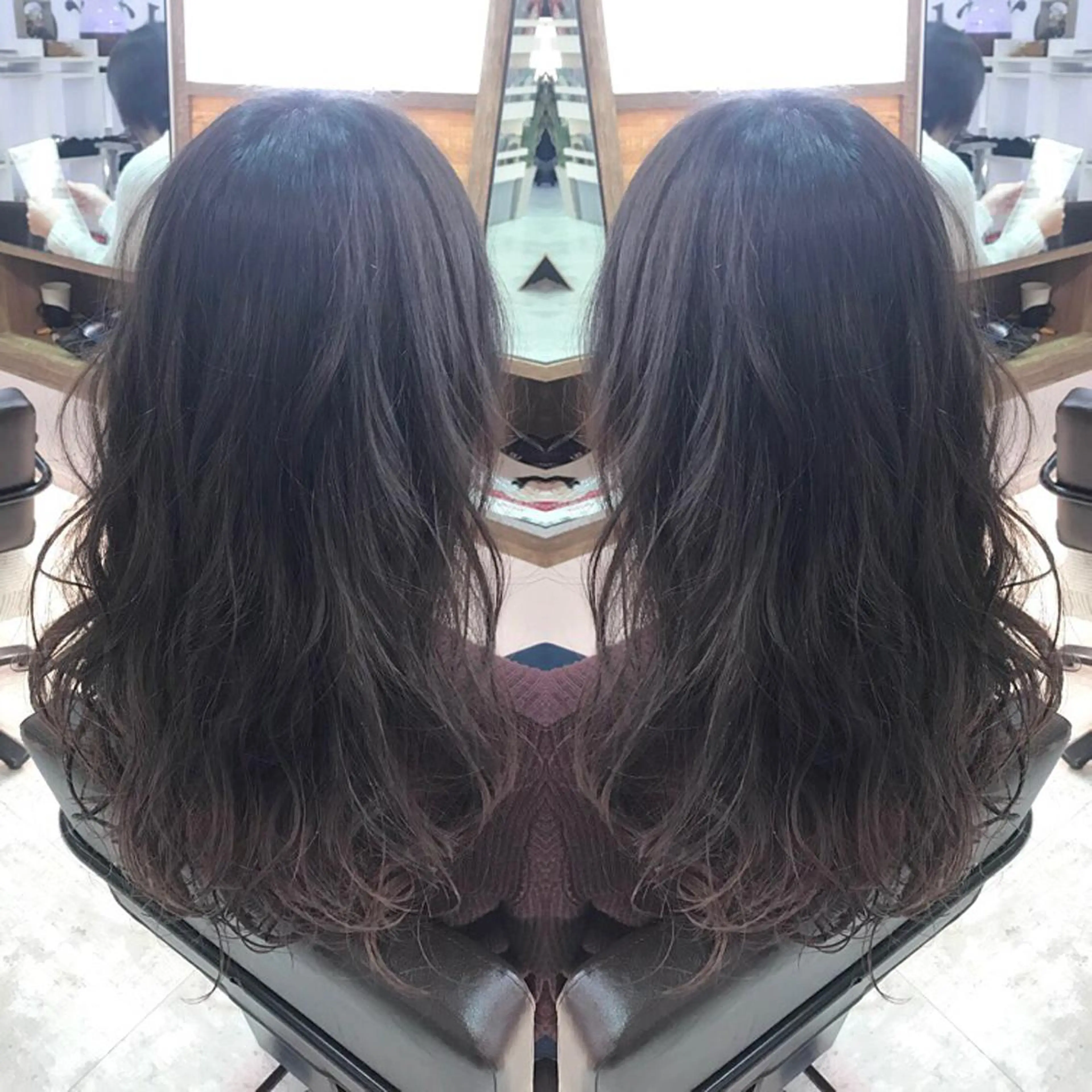 セミロング カラー グレージュ イルミナカラー ラベンダーカラー ラベンダーグレージュ ラベンダーグレー 青木 茂樹⭐️ 透明感カラーのヘアスタイル