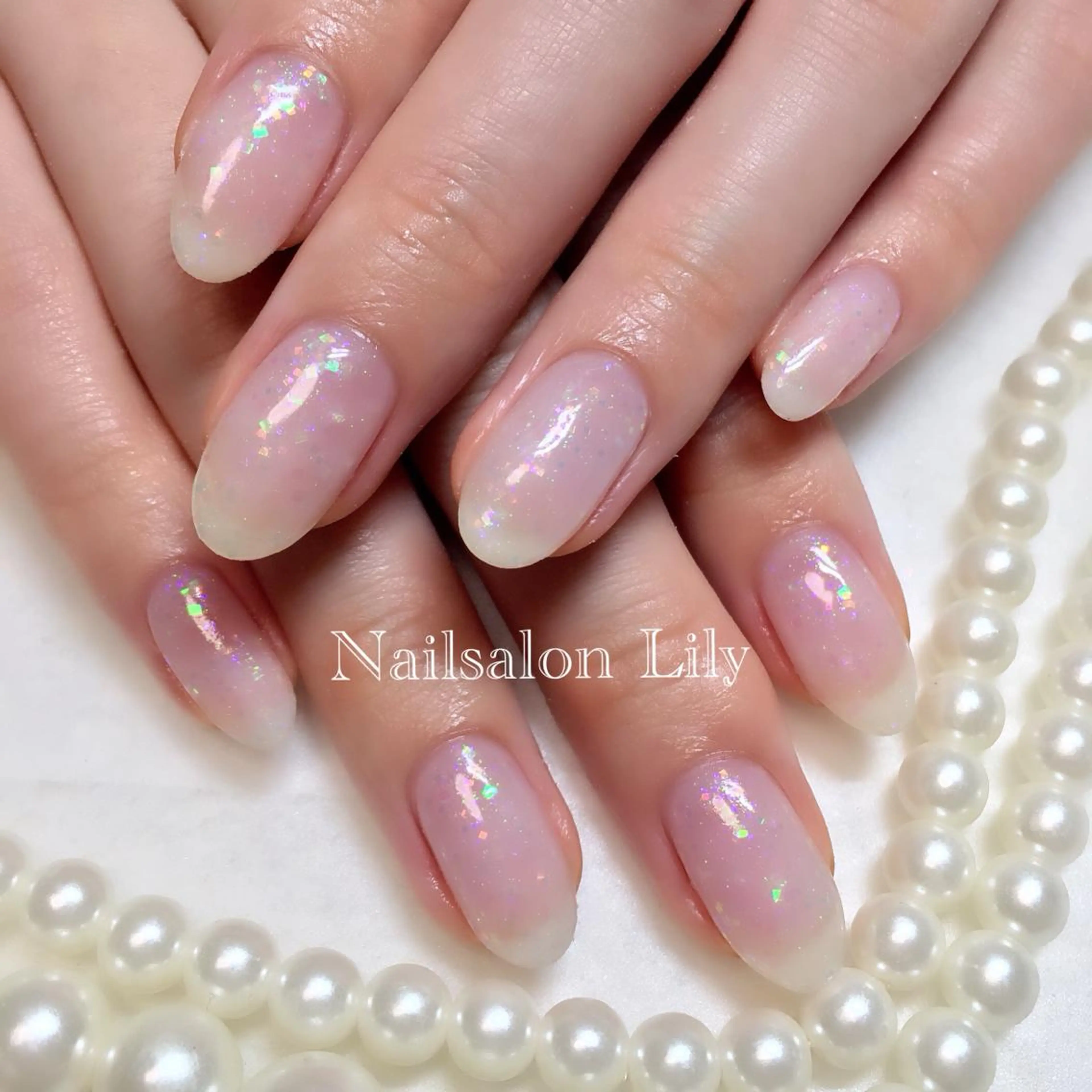 ネイル クリアネイル ラメ(グリッター) ワンカラーネイル Lily*nail 🌻Mii🌻のネイルデザイン