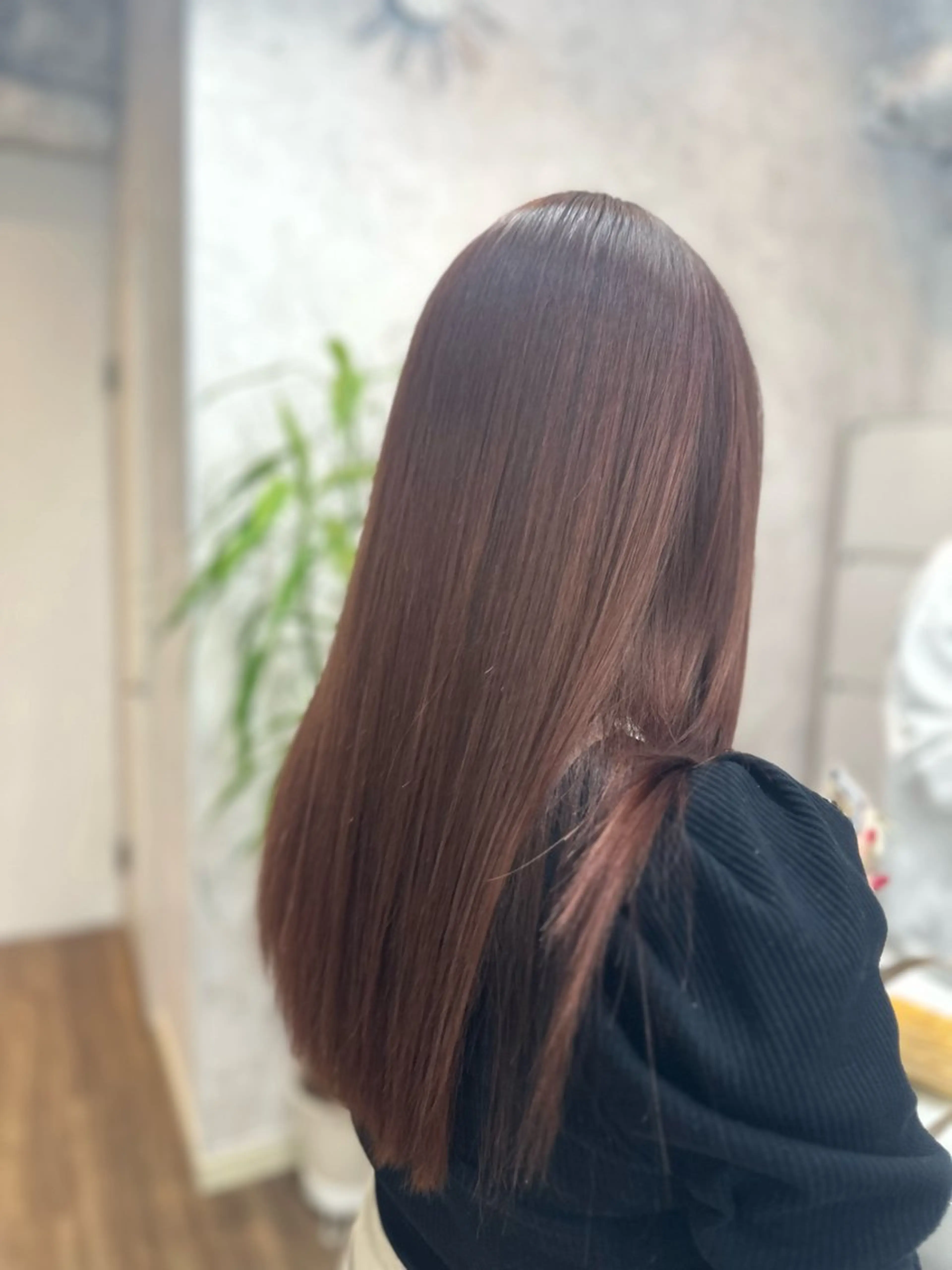 ロング カラー ブラウンカラー ヘアカラー GLOSS 心斎橋 山上のヘアスタイル