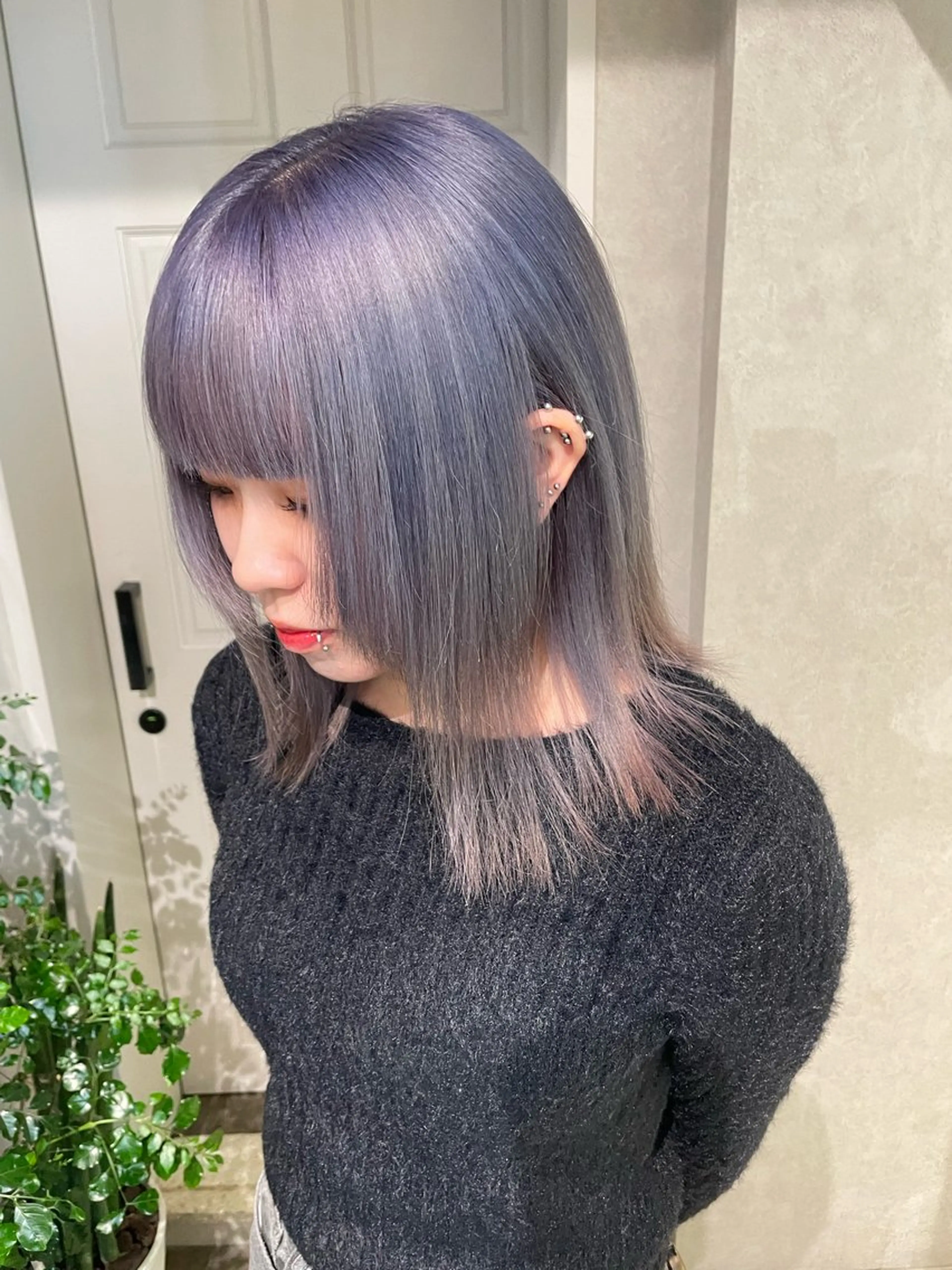 ミディアム カラー アッシュ ブリーチ ケアブリーチ ラベンダーカラー シルバー ヘアカラー ナチュラル透明感🌱 小山美樹子のヘアスタイル