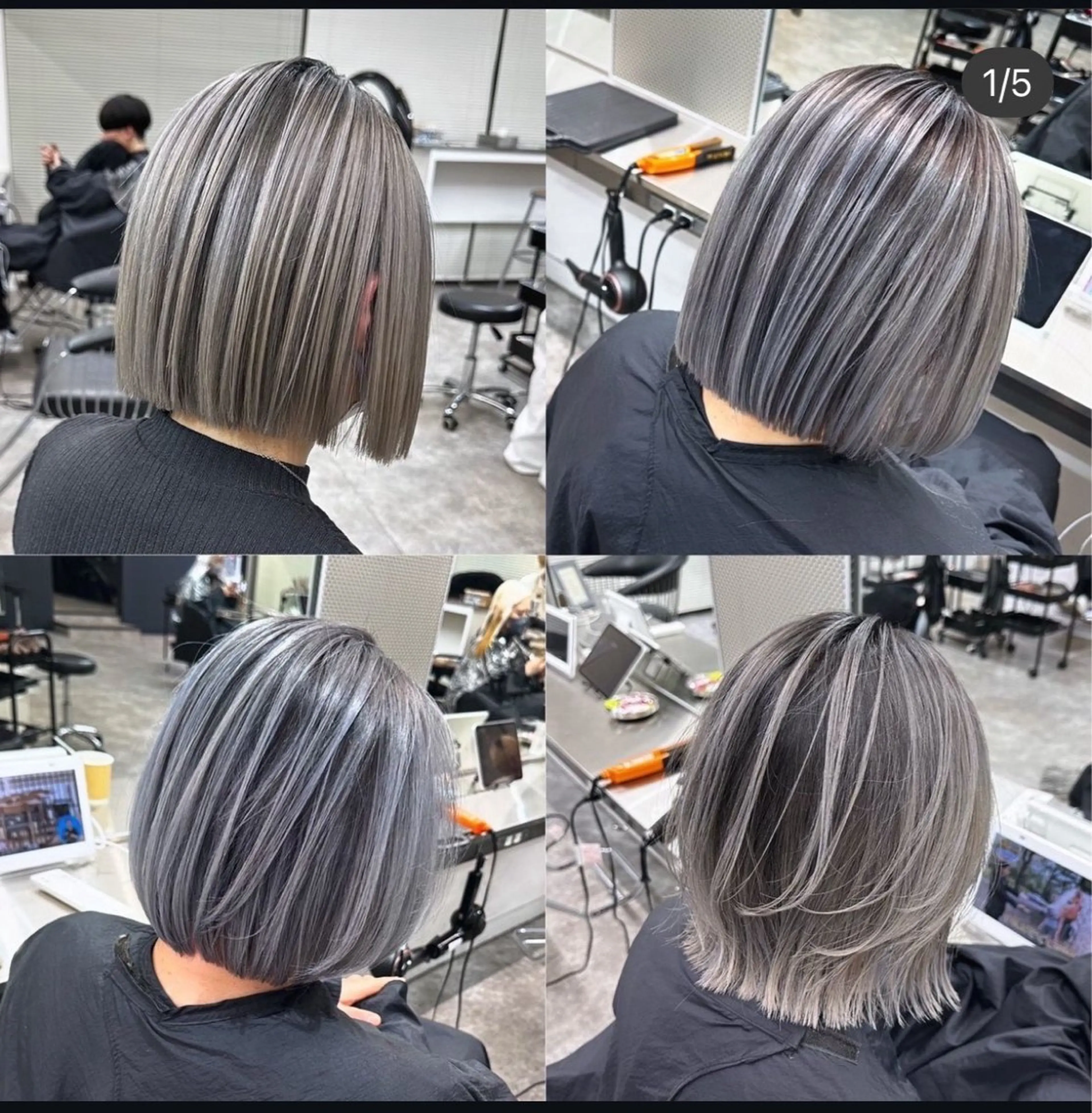 ショート ブリーチカラー/ブロ ンドレイヤーカットのヘアスタイル
