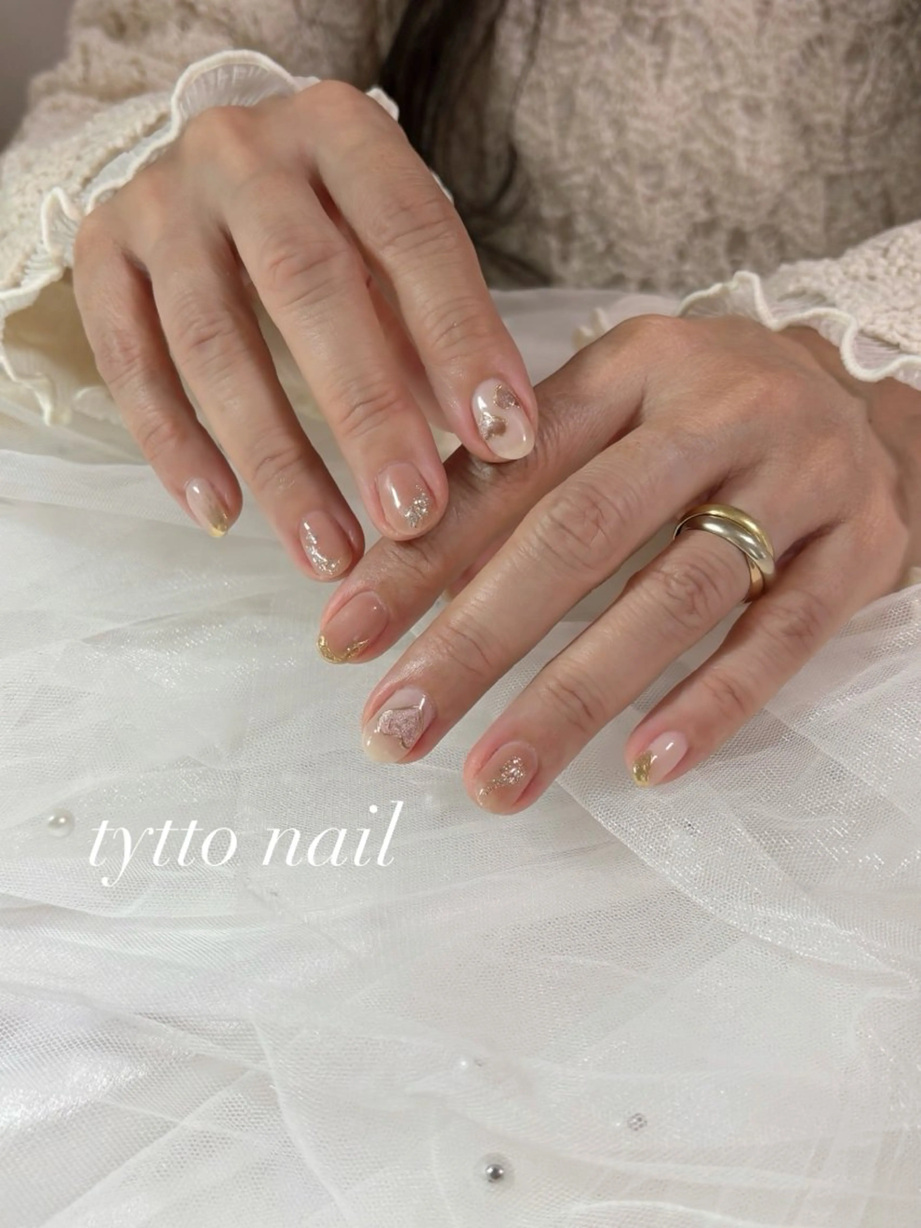 ネイル フラワーネイル ガーリー グラデーション ハート キラキラネイル ハンドネイル tytto nail ❤︎‪‪eri‪‪のネイルデザイン
