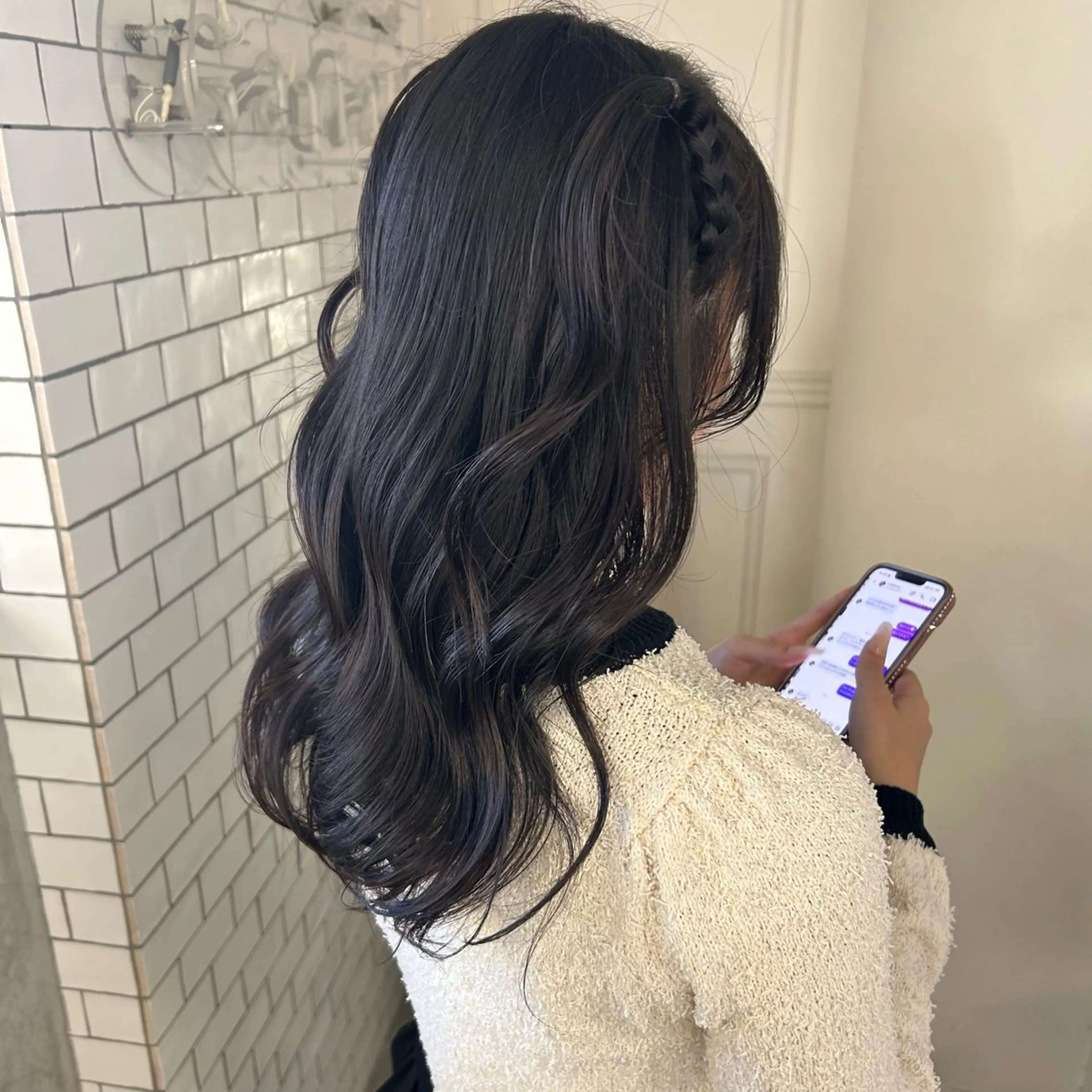 ロング ヘアアレンジ ヘアセット otoha✳︎ くすみ艶カラーのヘアスタイル
