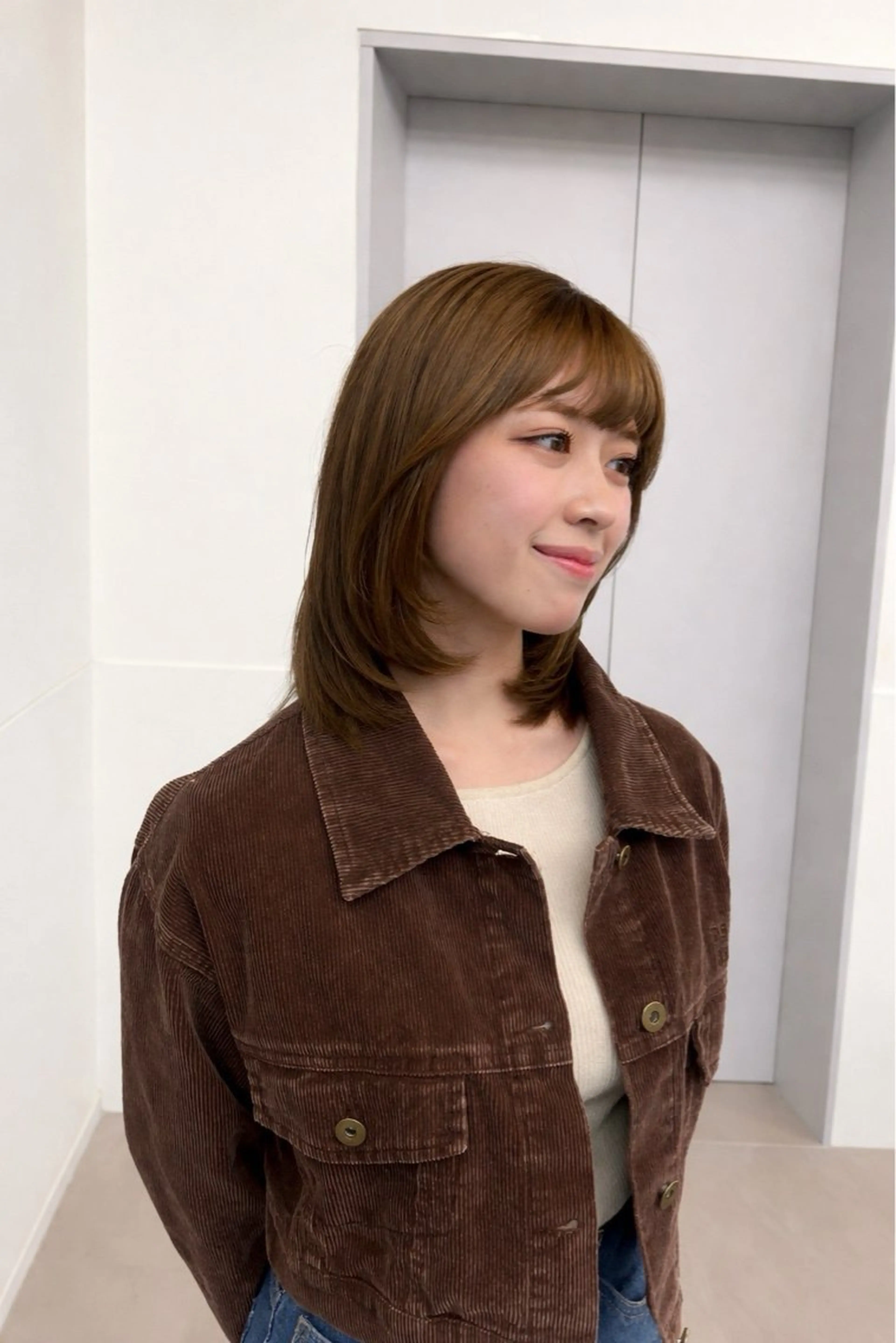 ミディアム カラー レイヤーカット🍏 パーマ/ののかのヘアスタイル