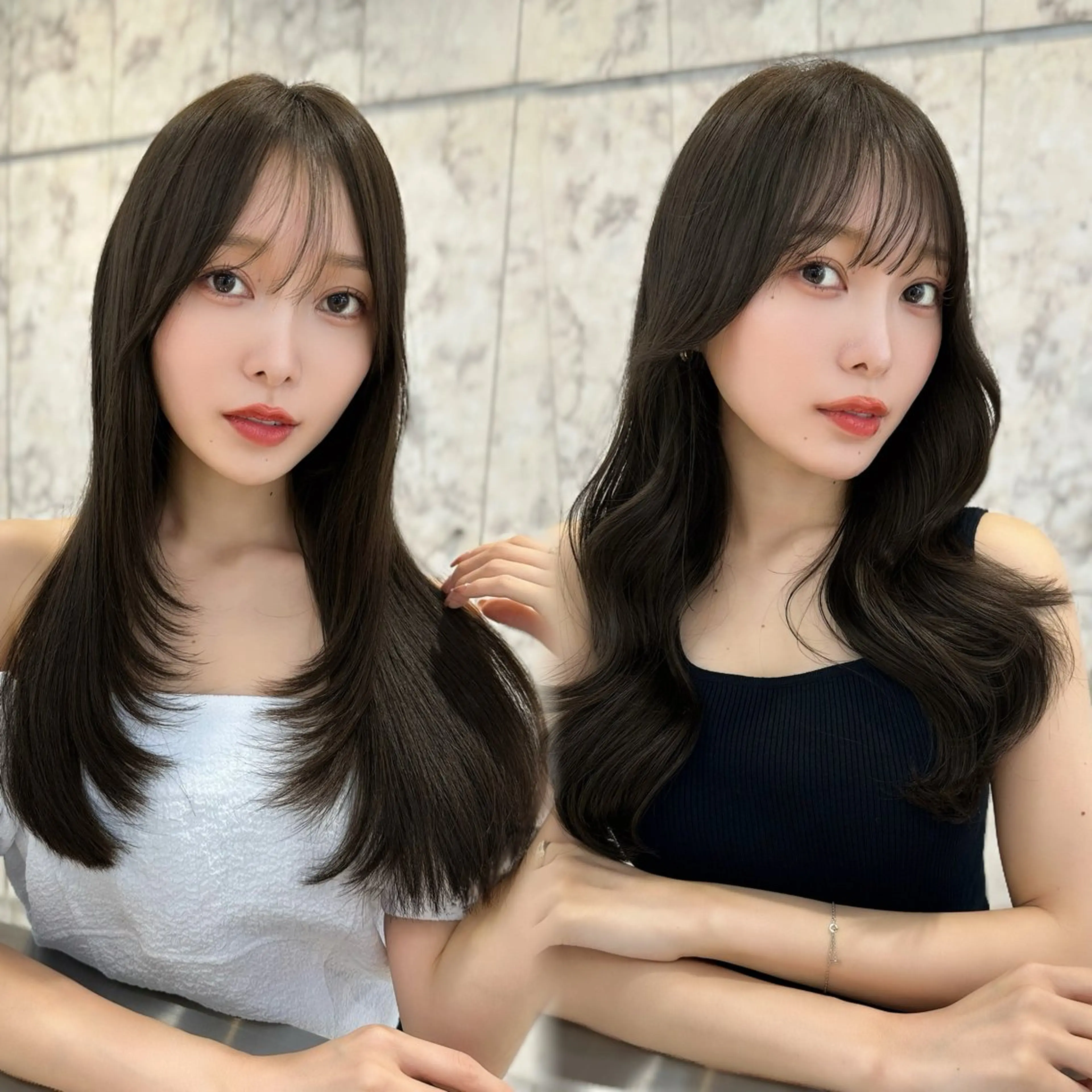 ロング カラー 髪質改善 韓国風ヘア レイヤーカット 髪質改善/韓国ヘア レイヤー/新宿/ロミのヘアスタイル