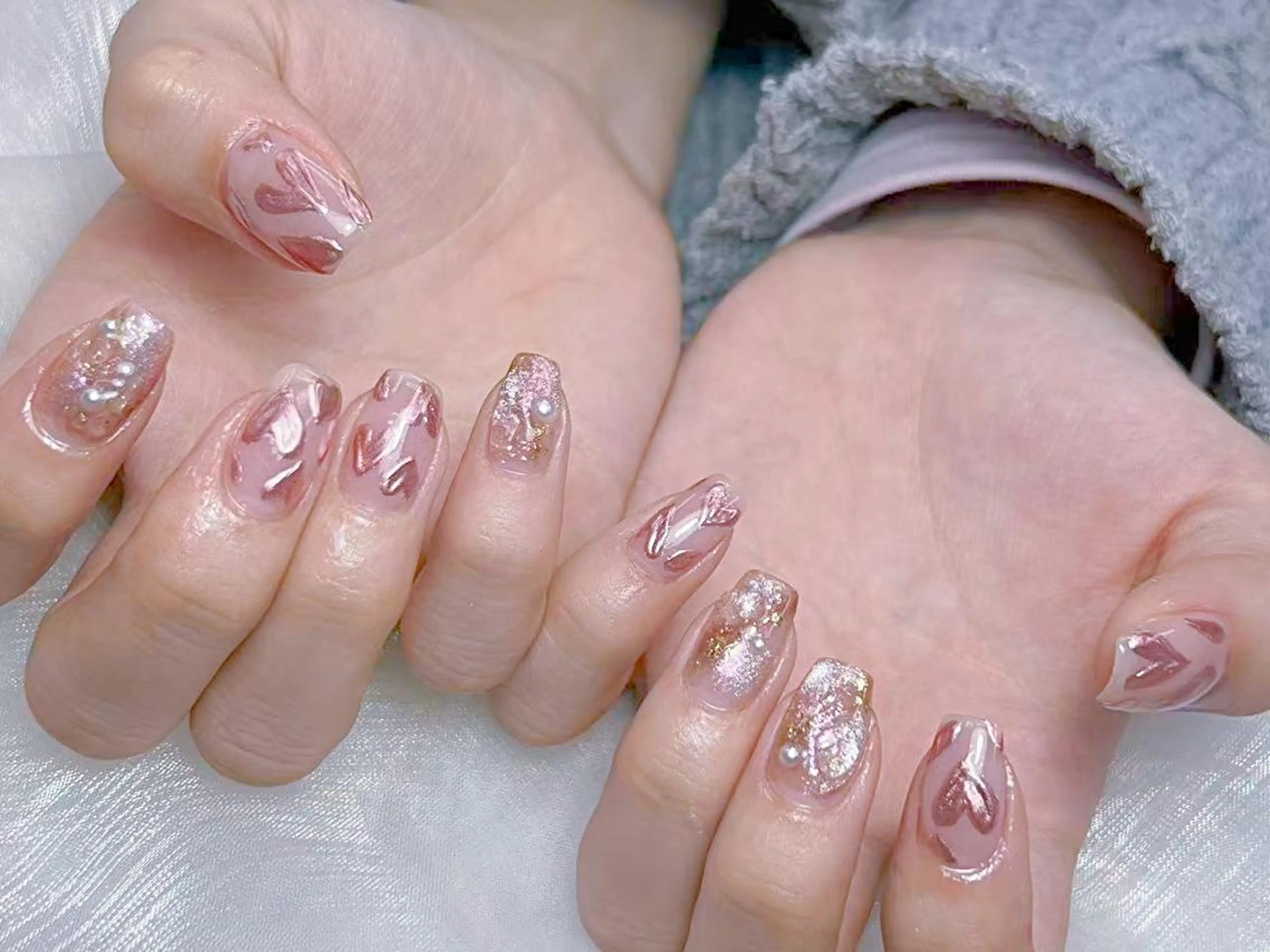 メンズ ネイル メンズ韓国風 アートネイル フレンチネイル ジェルネイル キラキラネイル Bloom kabukiのネイルデザイン