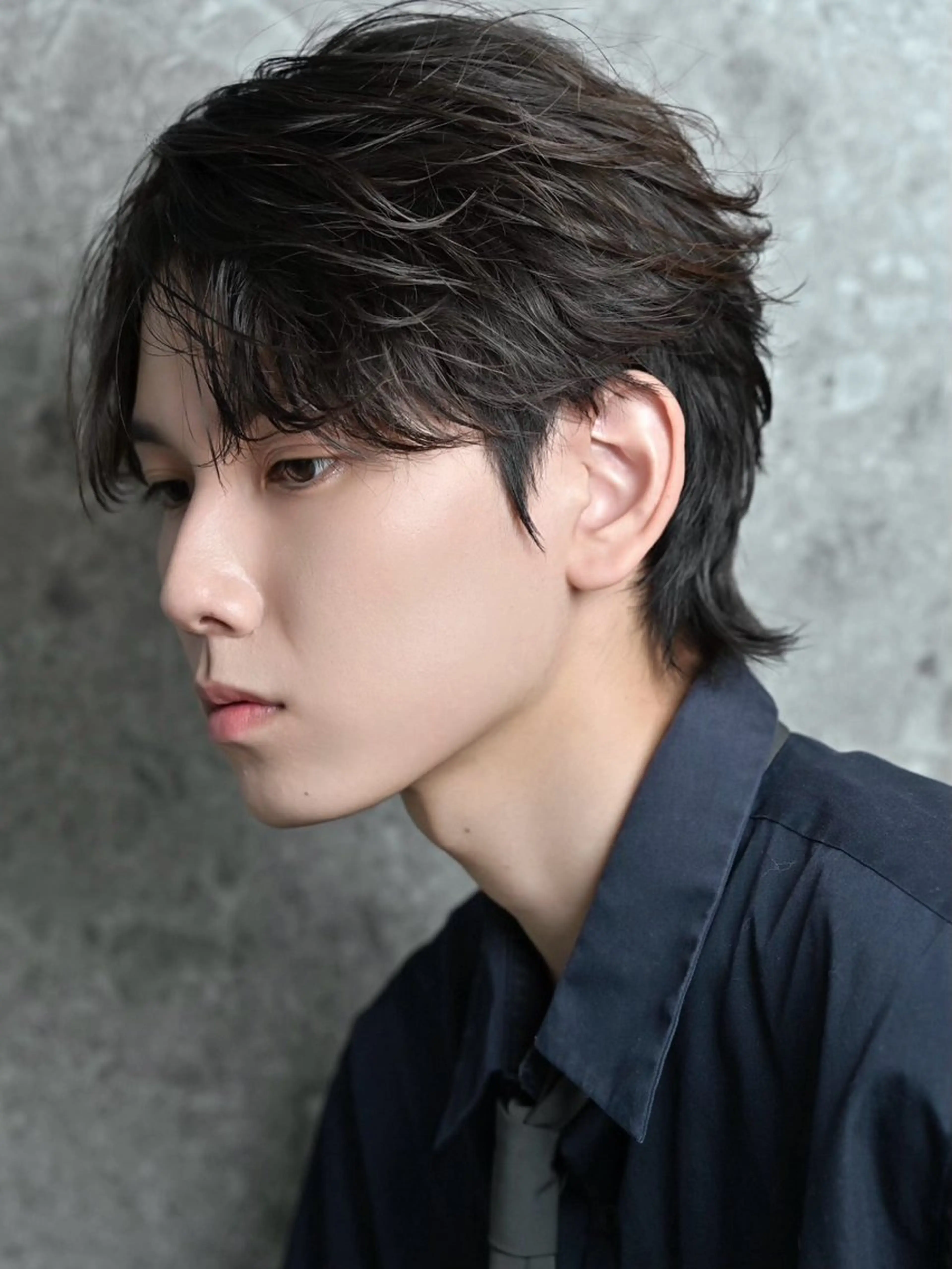 ミディアム ミディアムパーマ 【公式】メンズサロン LUCEY福岡大名のヘアスタイル