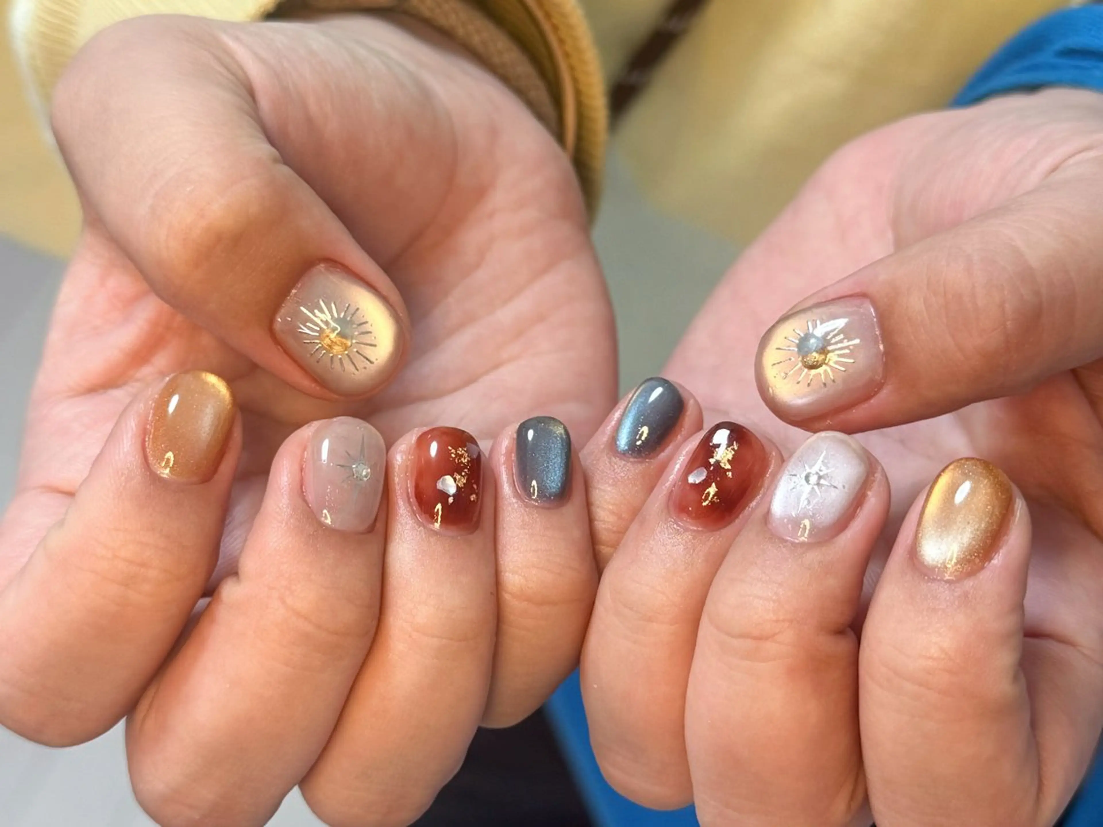 ネイル アートネイル オーロラネイル チークネイル フレンチネイル ガラスフレンチ ハンドネイル 🎀🎀YooLi Nail Salonのネイルデザイン