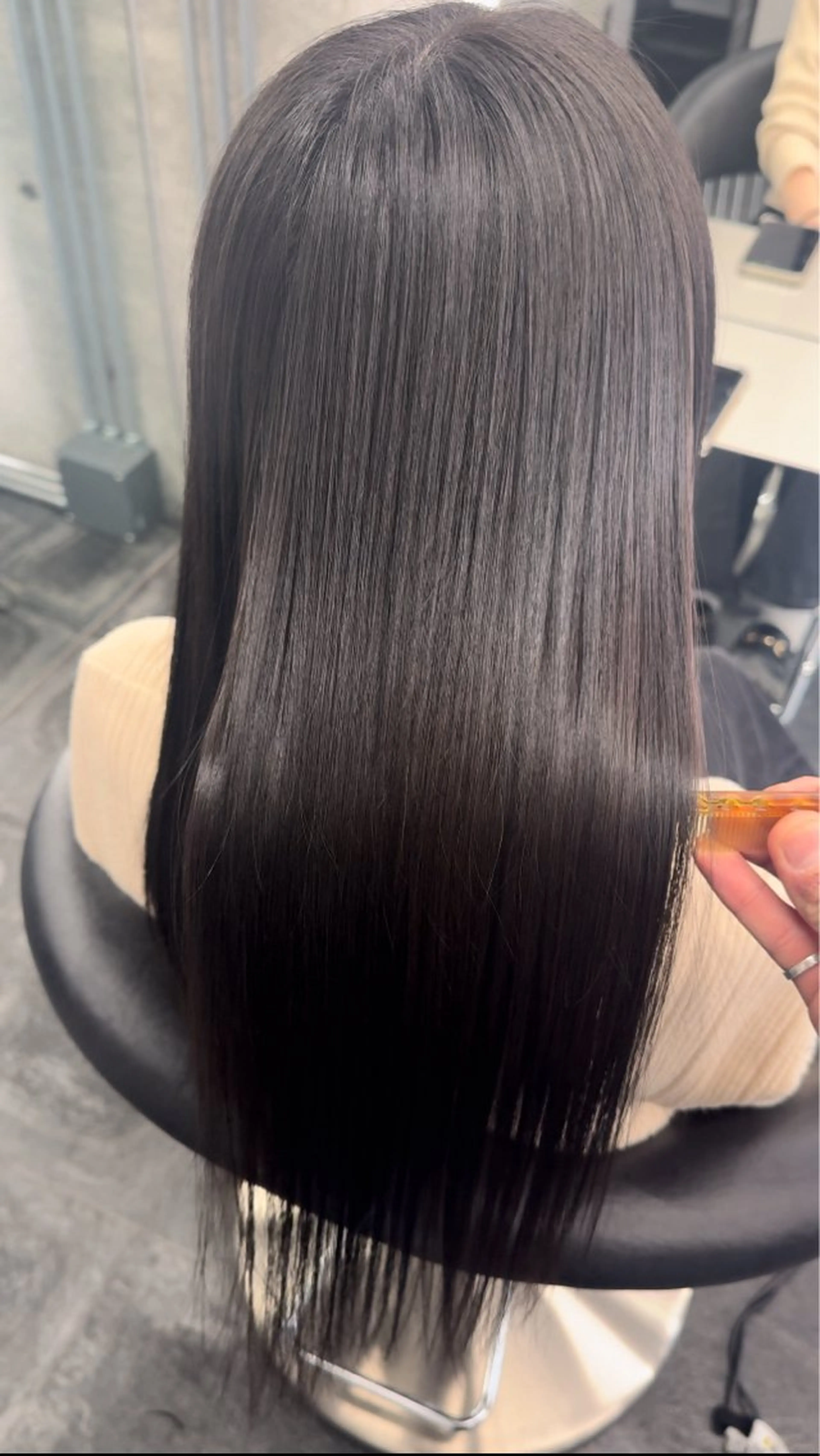 ロング レイヤー/顔まわり 縮毛矯正/月城宏清のヘアスタイル