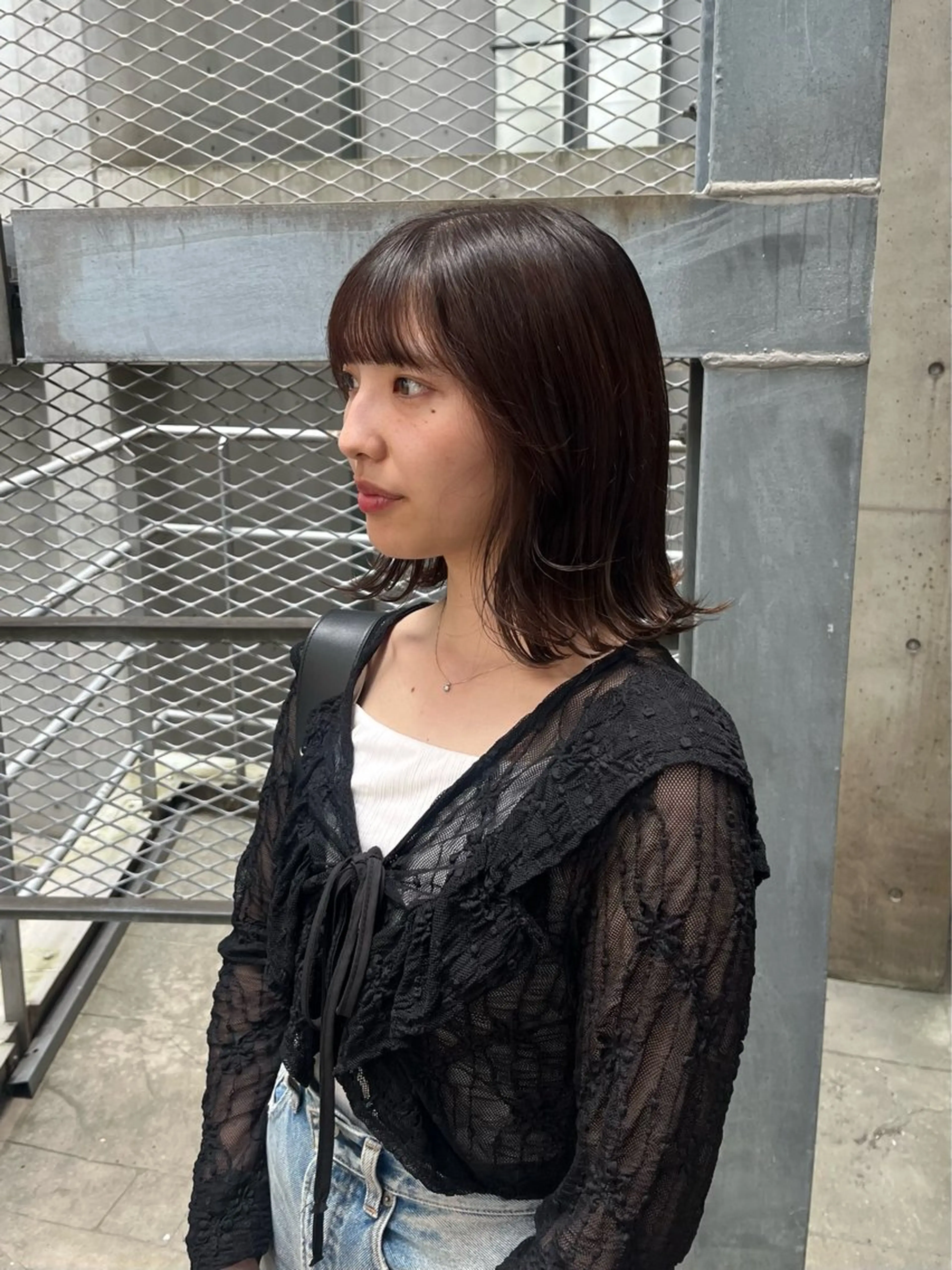 ミディアム ボブ 外ハネヘア カット YUUMI /堀江美容室のヘアスタイル