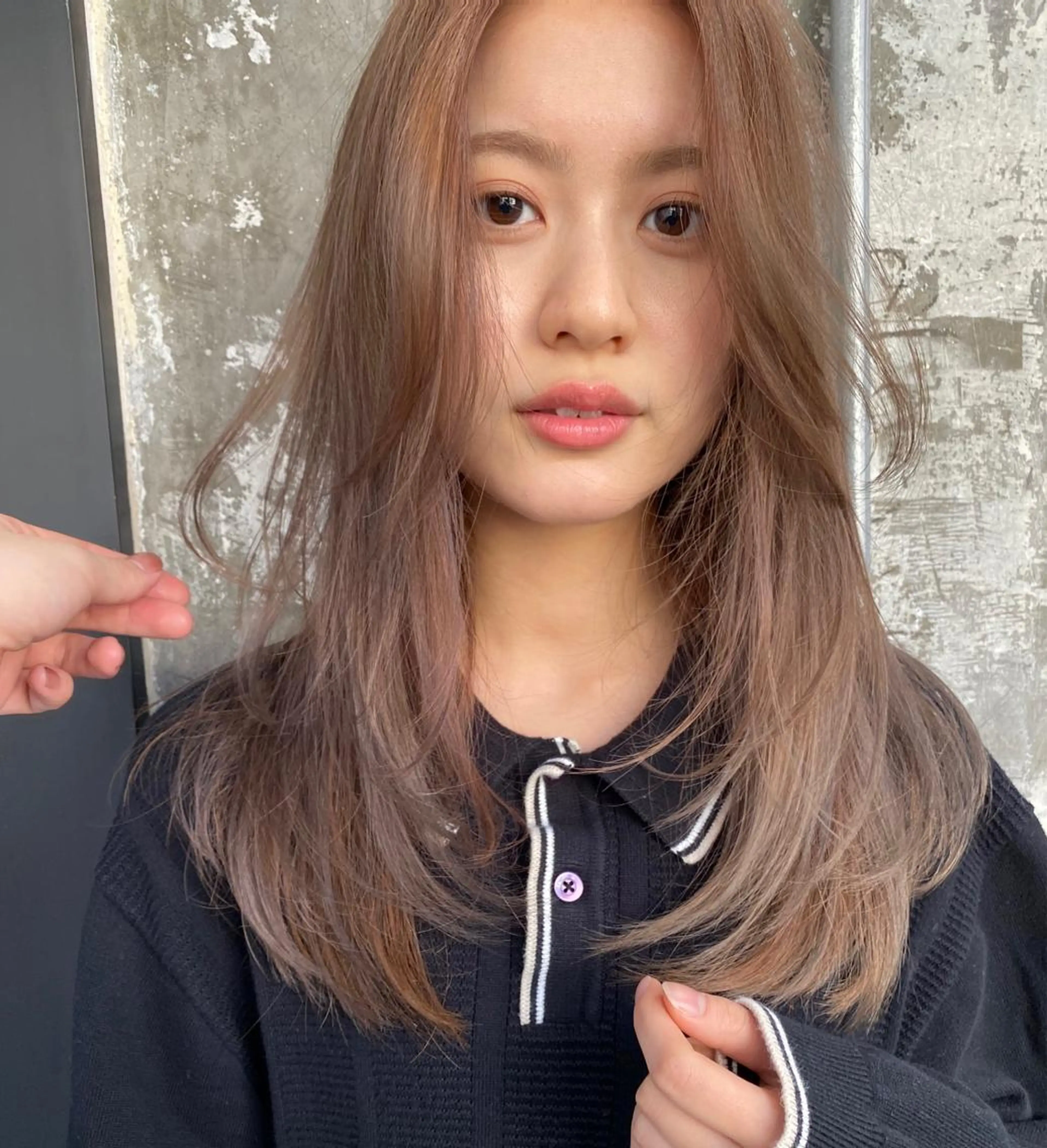 セミロング カラー 小顔カット カット Pia ツボイ ケイタのヘアスタイル