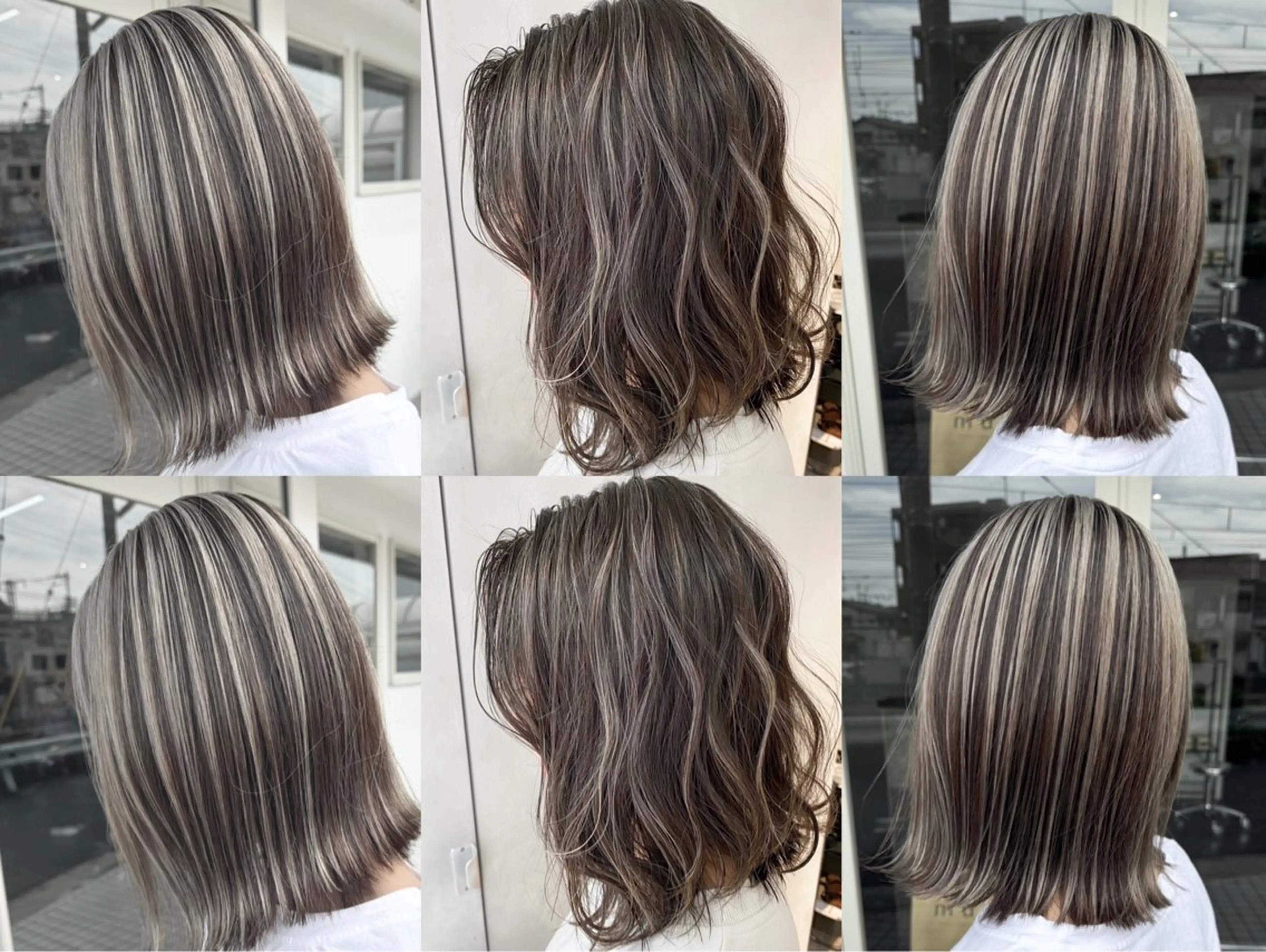 ミディアム カット ヘアカラー mua 鳳のヘアスタイル