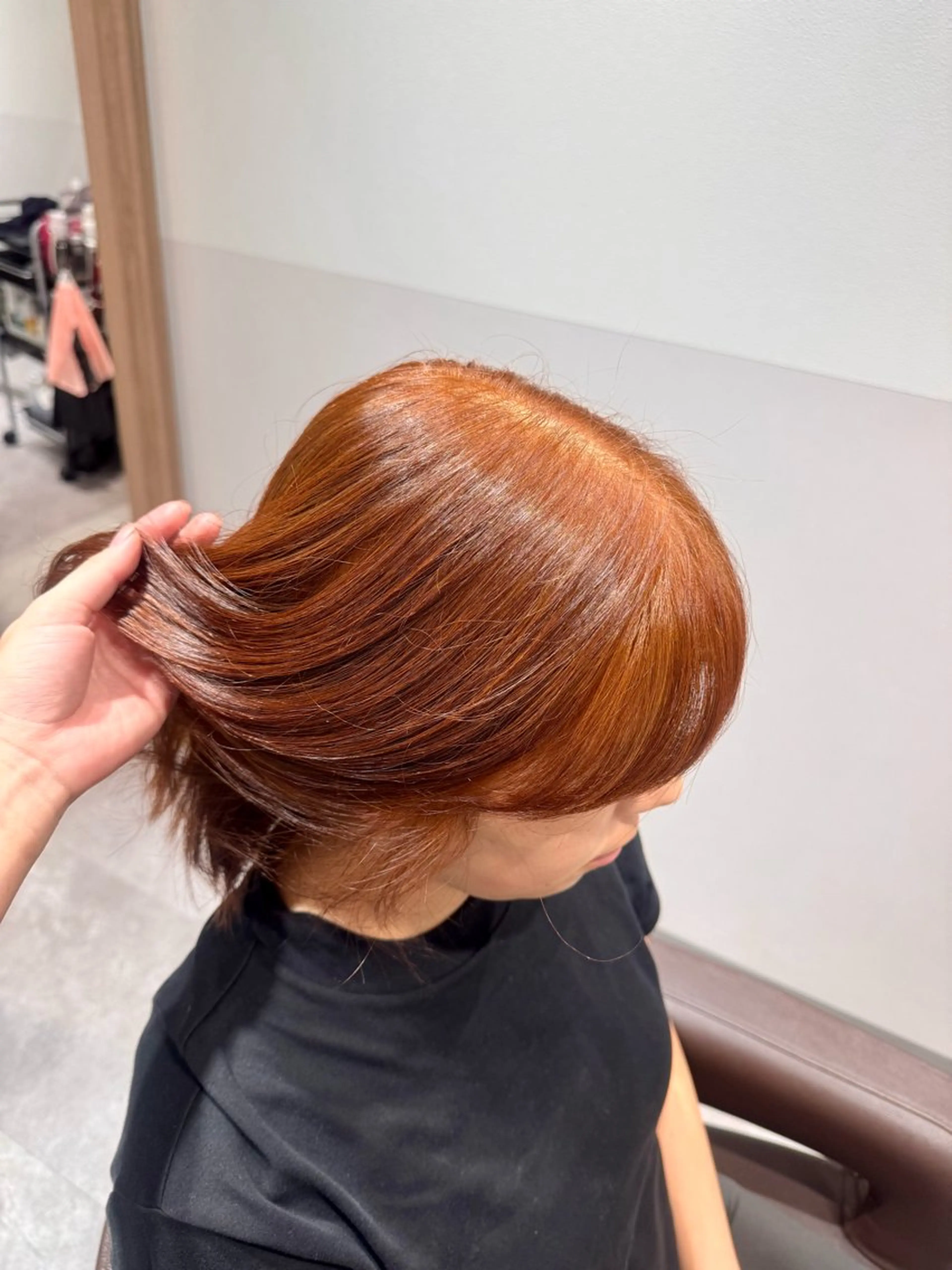 ミディアム オレンジブラウン SALOWIN 大宮 crest所属・.ｒｅｏ 大宮のヘアケア屋さんのヘアスタイル