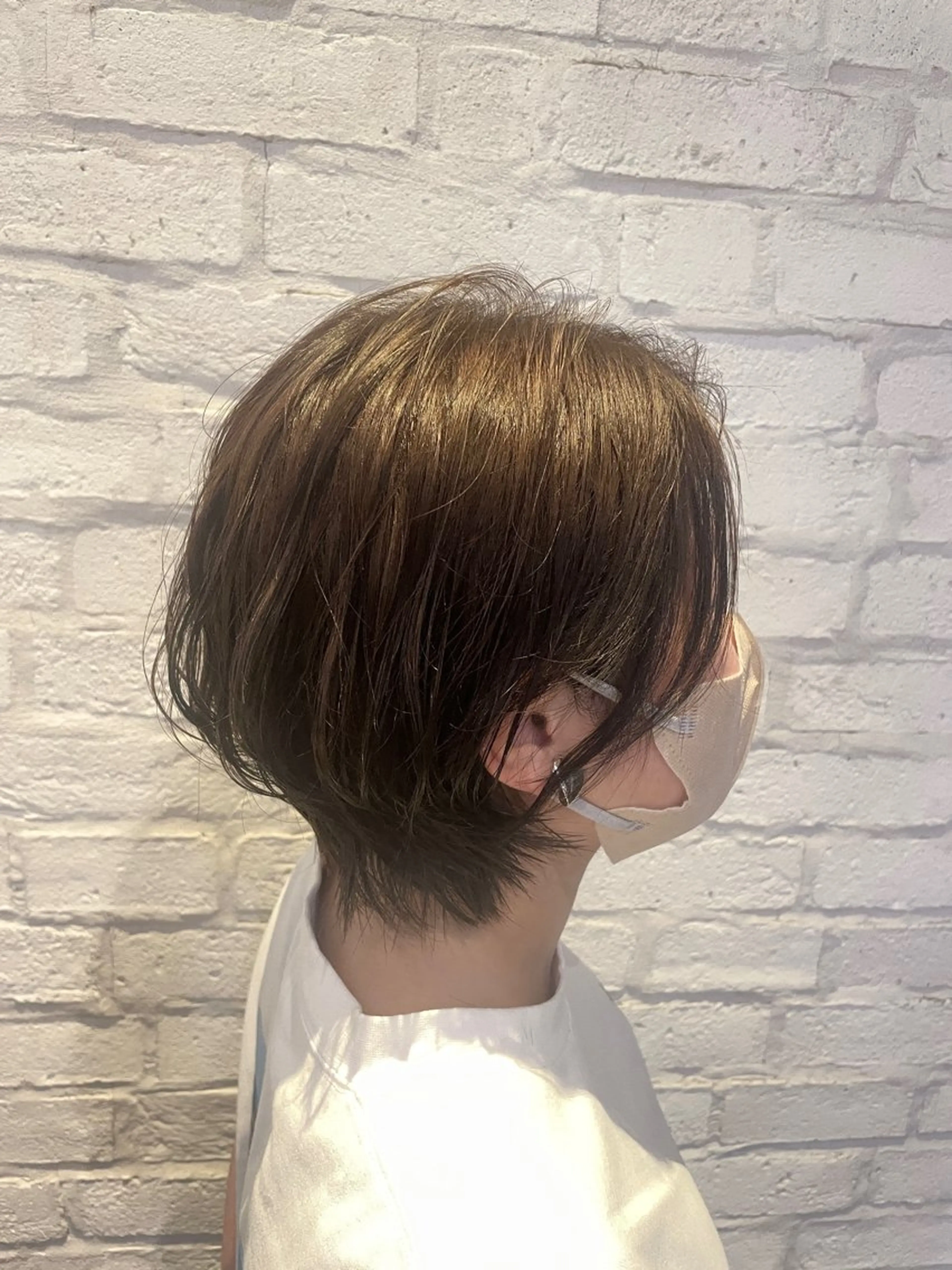 ショート カラー ベージュカラー グレージュ オリーブベージュ オリーブグレージュ オリーブグレー カット ヘアカラー トリートメント ご新規様限定 透明感カラーKANAのヘアスタイル