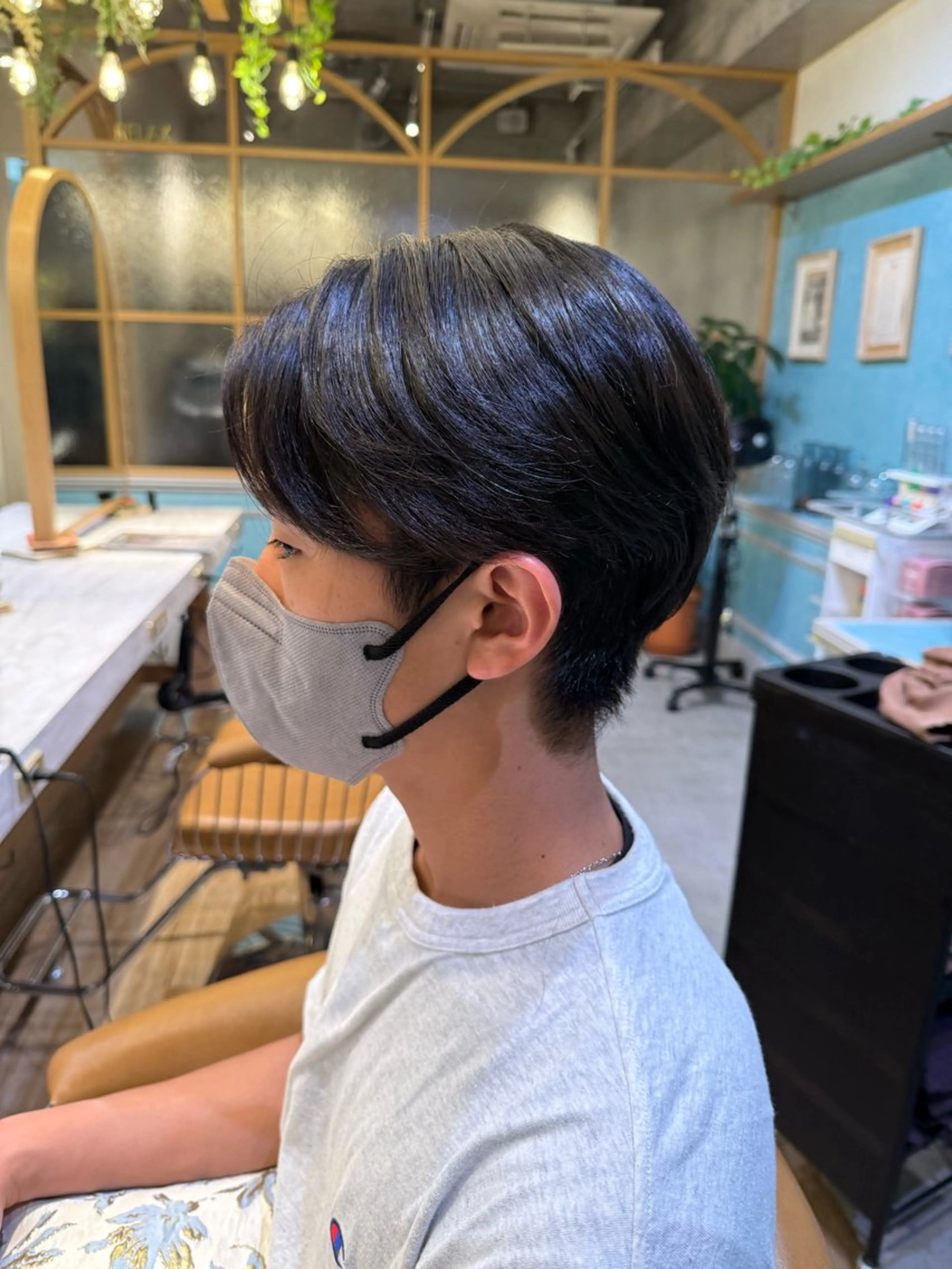 メンズ センターパート カット 縮毛矯正 トリートメント rina似合わせ レイヤー/メンズのヘアスタイル