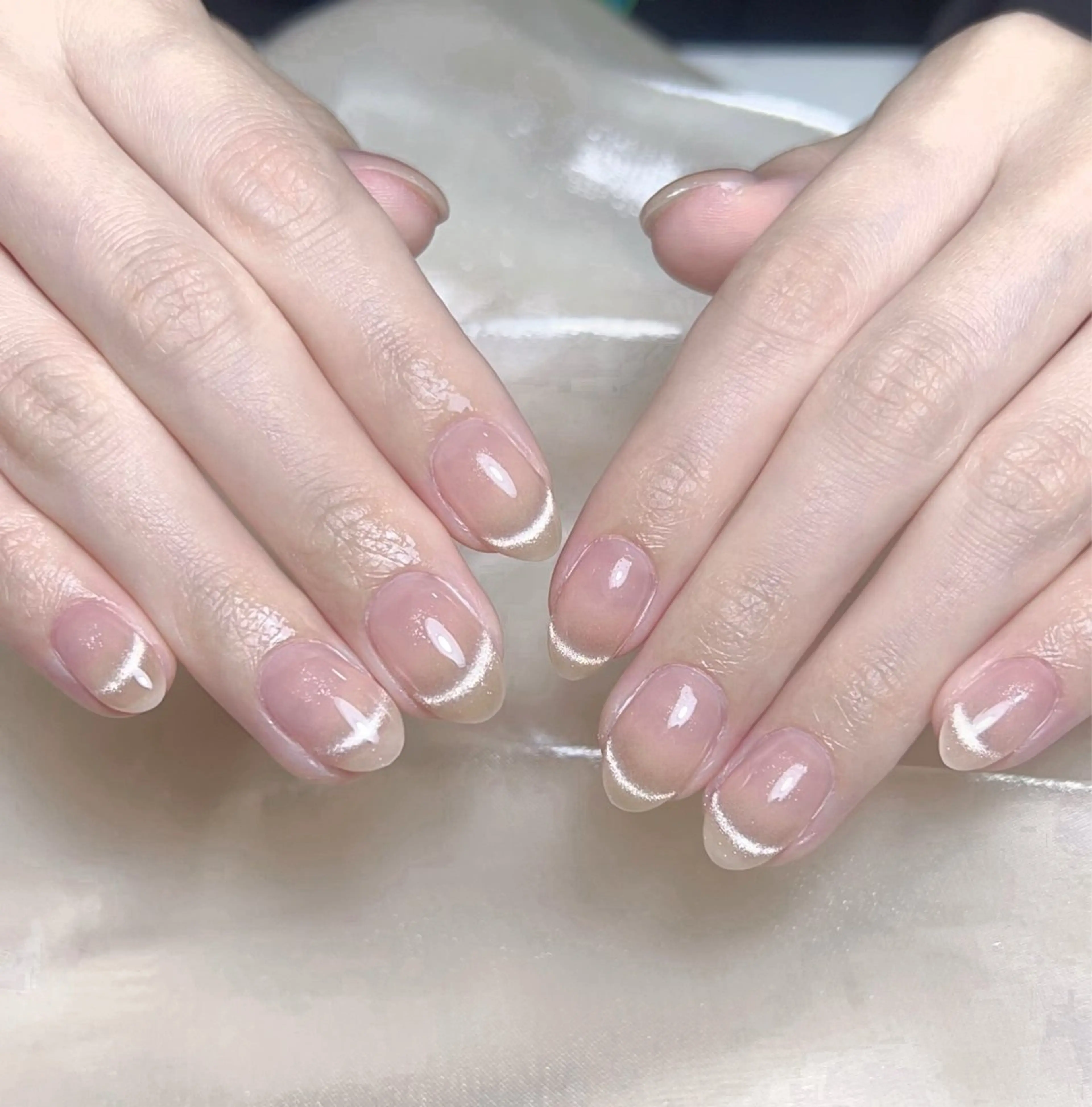 ネイル フレンチネイル マグネットネイル マグネットフレンチ NAILサロン 木にいるのネイルデザイン