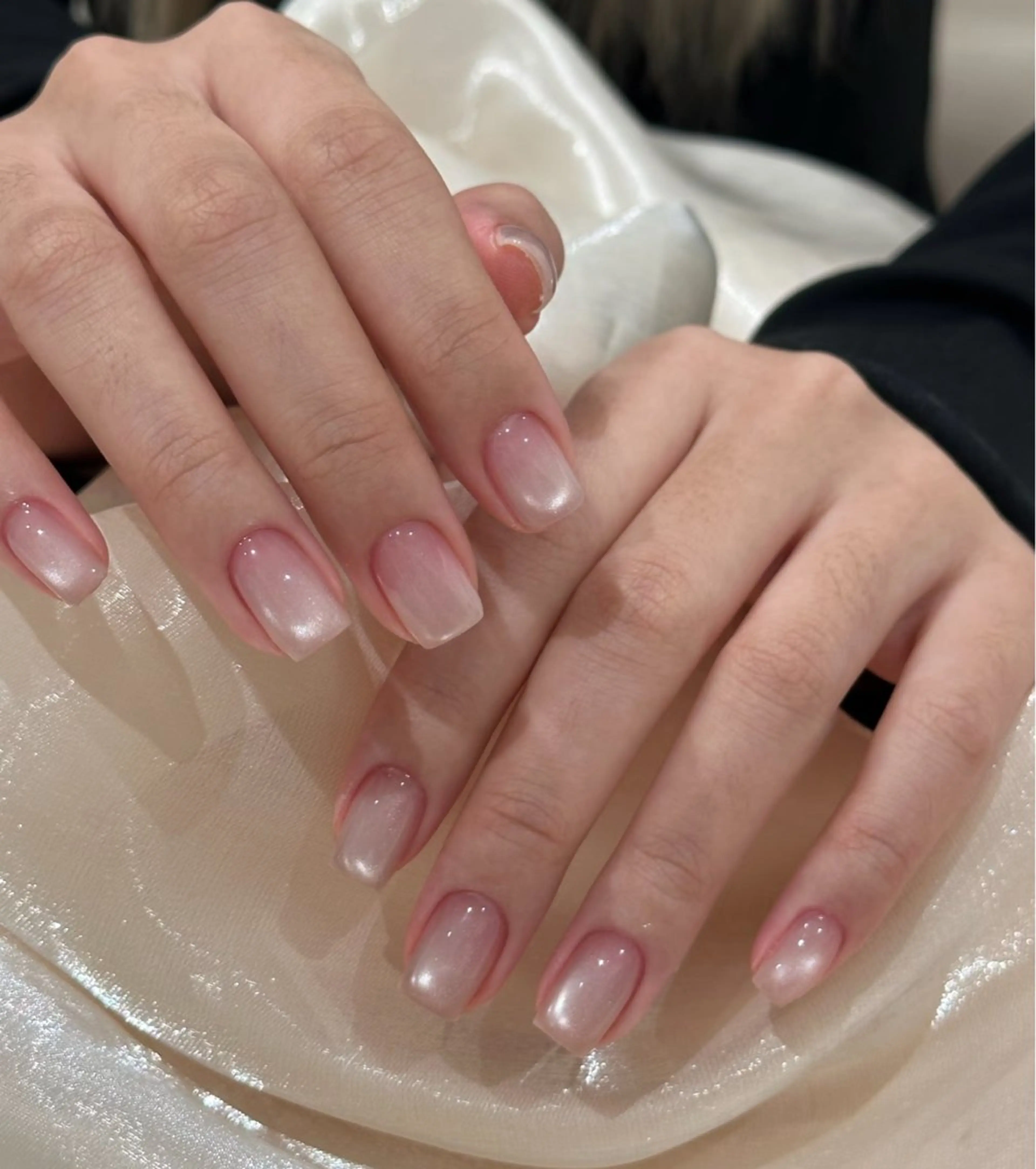 ネイル アートネイル オーロラネイル チークネイル フレンチネイル ガラスフレンチ ハンドネイル 🎀🎀YooLi Nail Salonのネイルデザイン