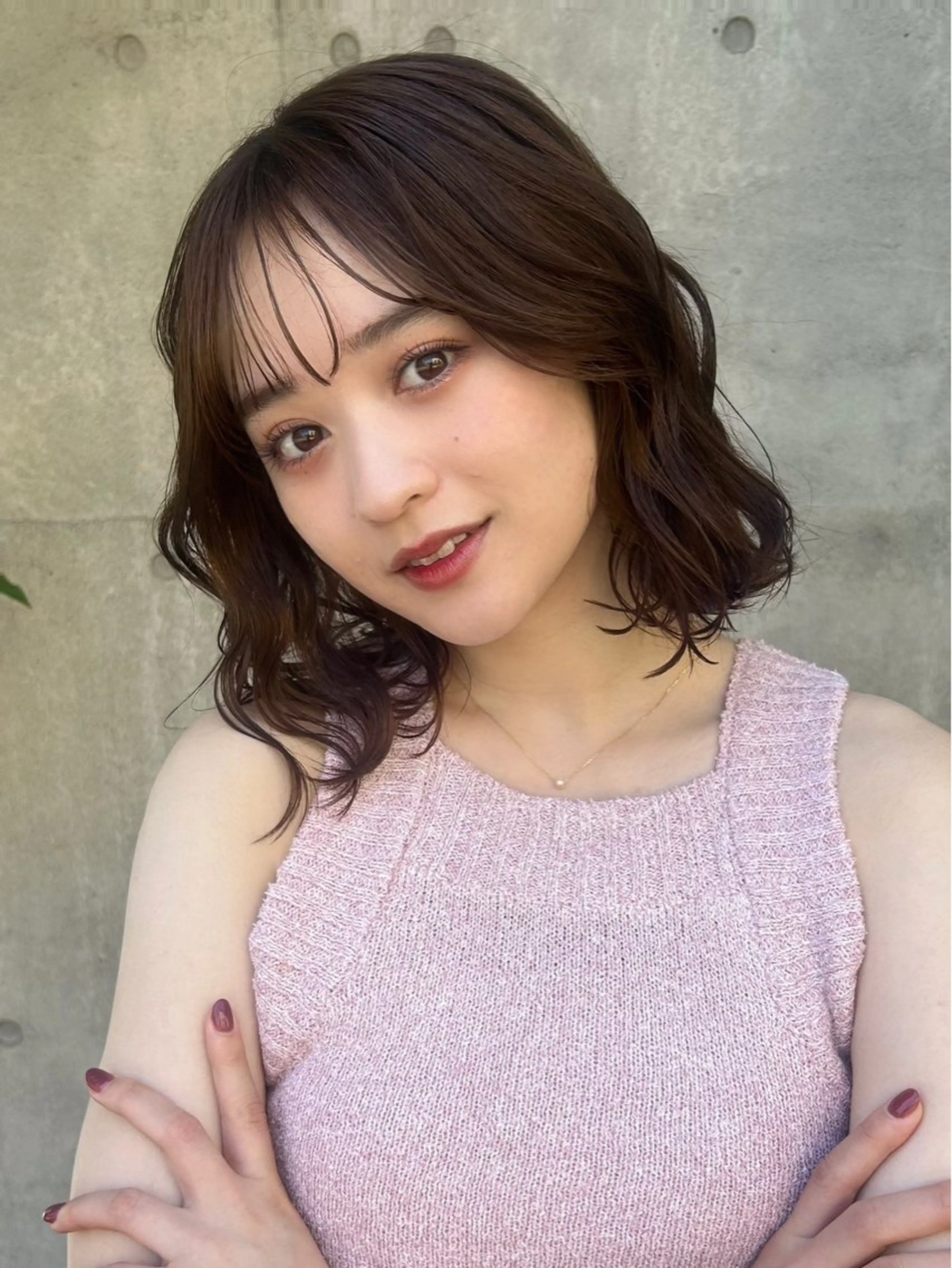 ショート カラー パーマ カット パーマ トリートメント レイヤー/ボブ/透明 感カラー/佐藤奈由のヘアスタイル