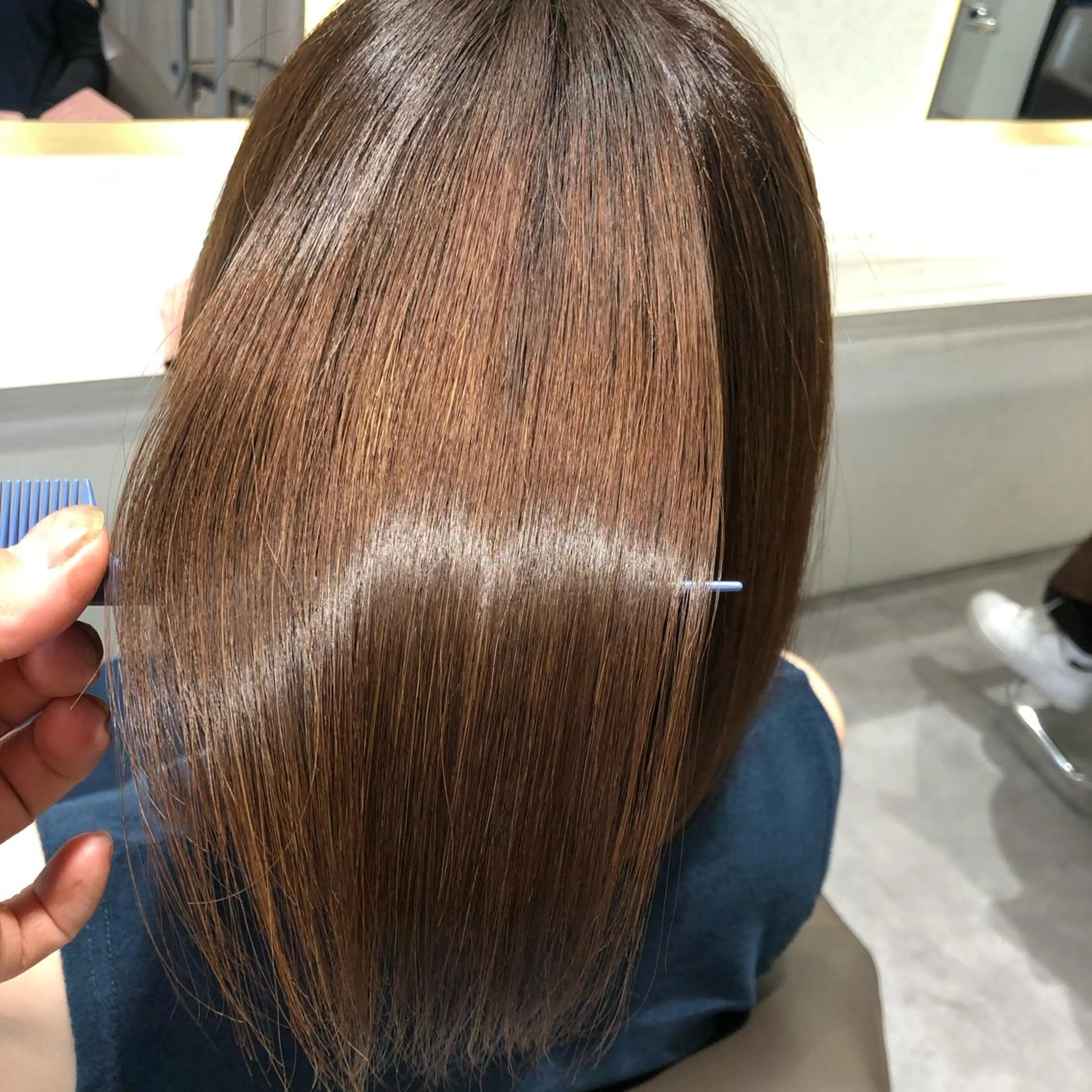 ミディアム カラー ムトウセイマ/ 縮毛矯正/ブリーチのヘアスタイル