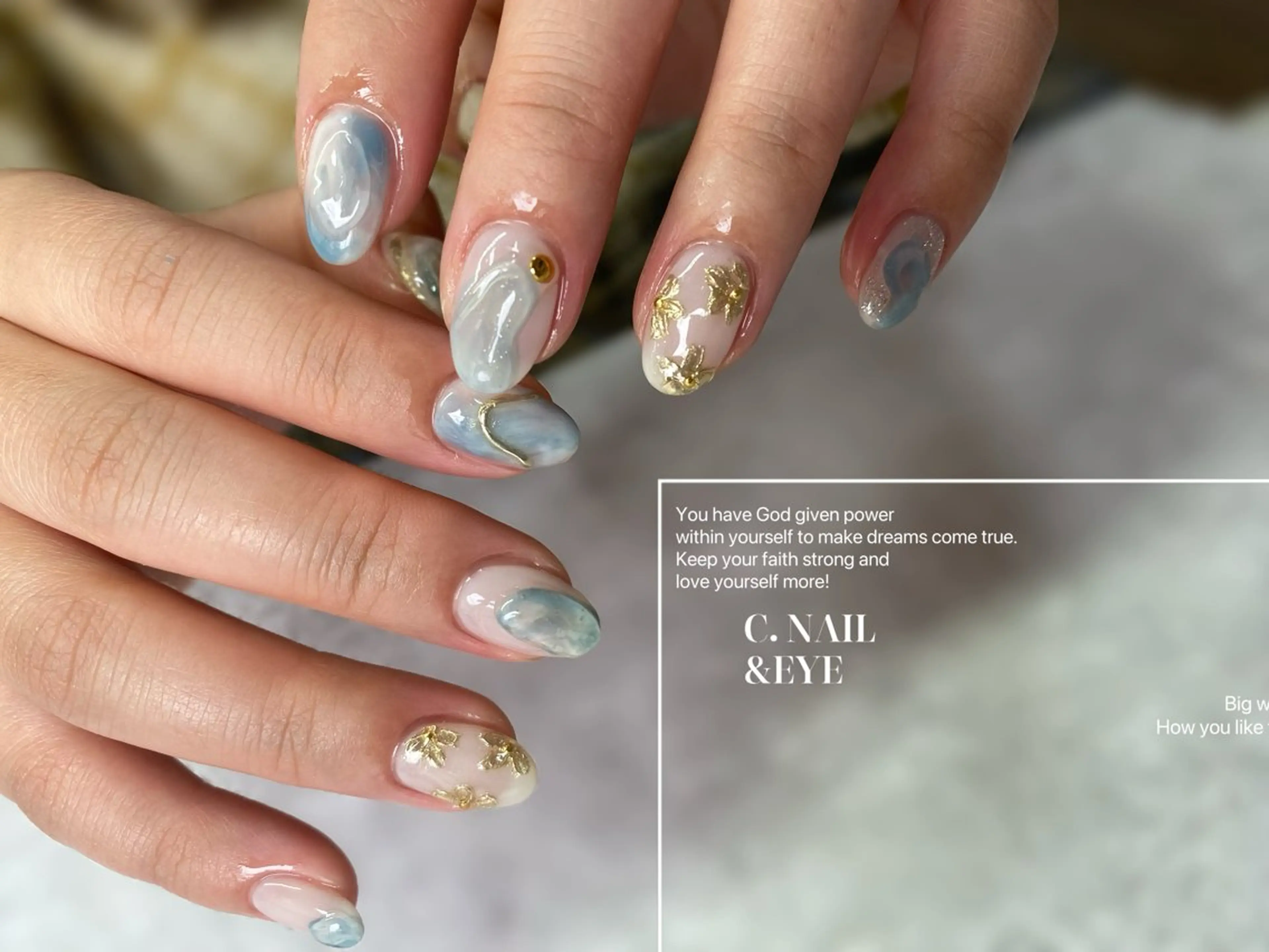 ネイル 入学式 フラッシュネイル フットネイル 卒業式 氷ネイル・うるうるネイル C.Nail &Eye筑紫駅のネイルデザイン