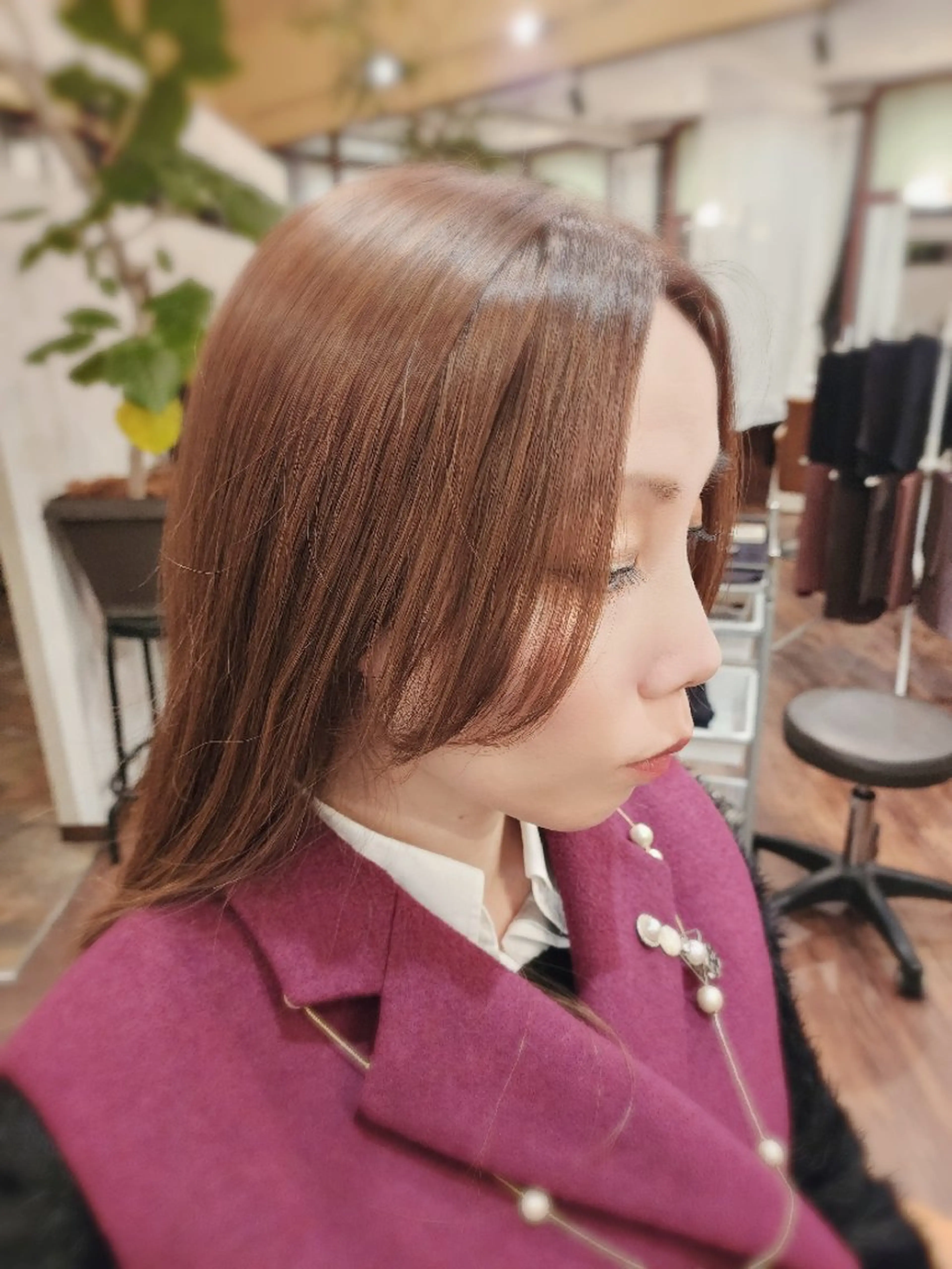 ロング カラー ベージュカラー 顔周りカット 柏 康孝のヘアスタイル