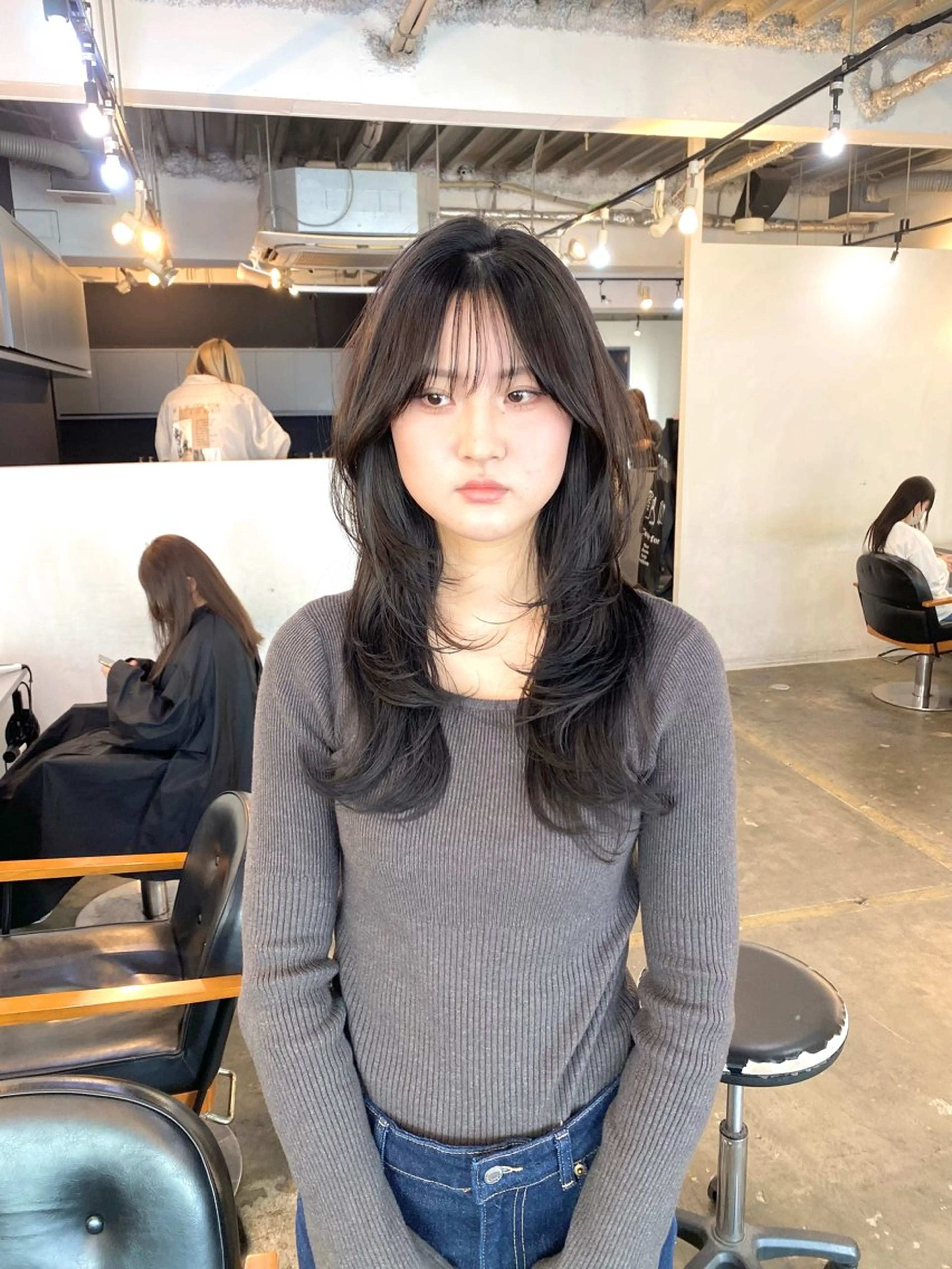 ロング カラー カット ヘアカラー トリートメント 🪡韓国レイヤー /髪質改善/菊池🪡のヘアスタイル