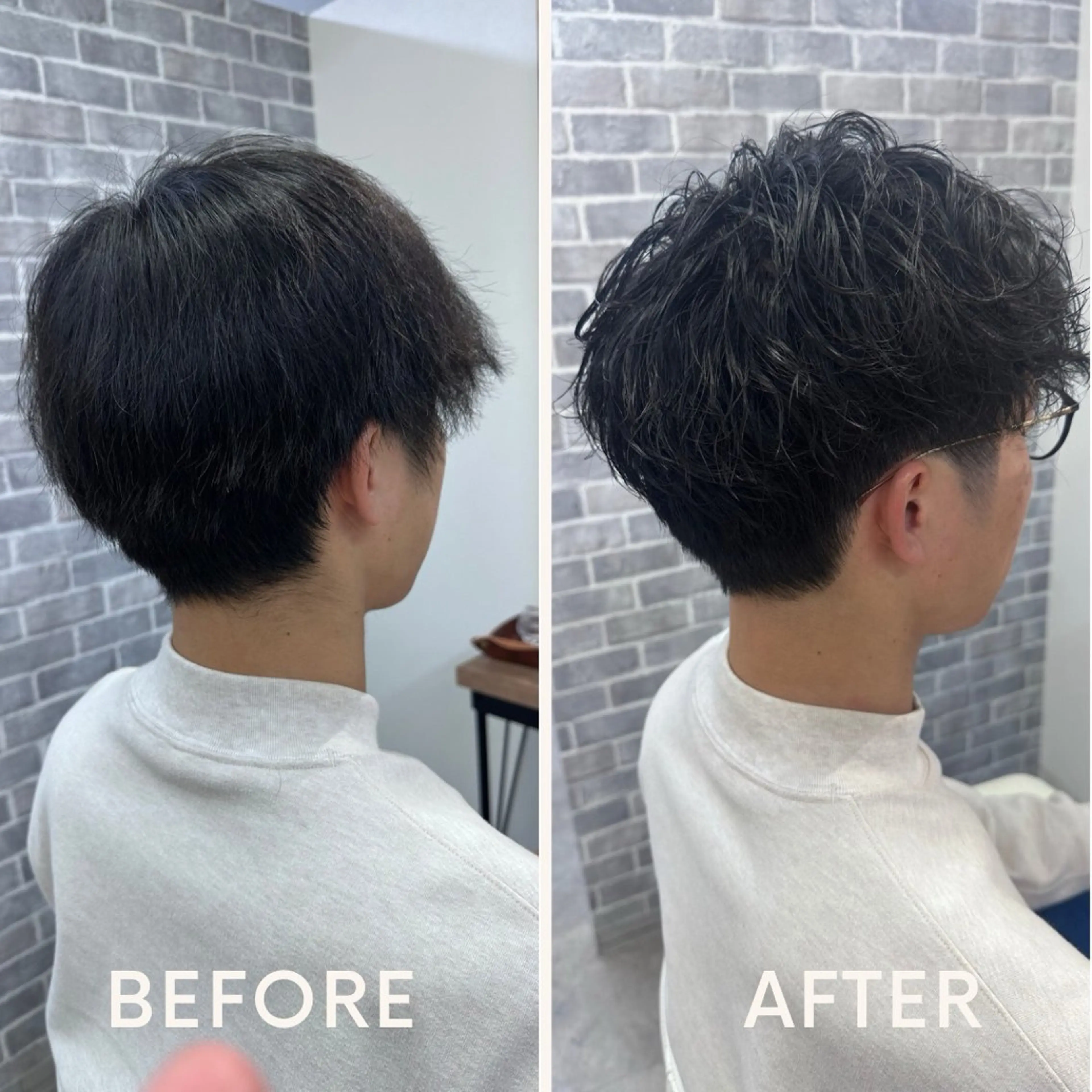 パーマ メンズ カット パーマ トリートメント Noyヨシモト ヒロトのヘアスタイル
