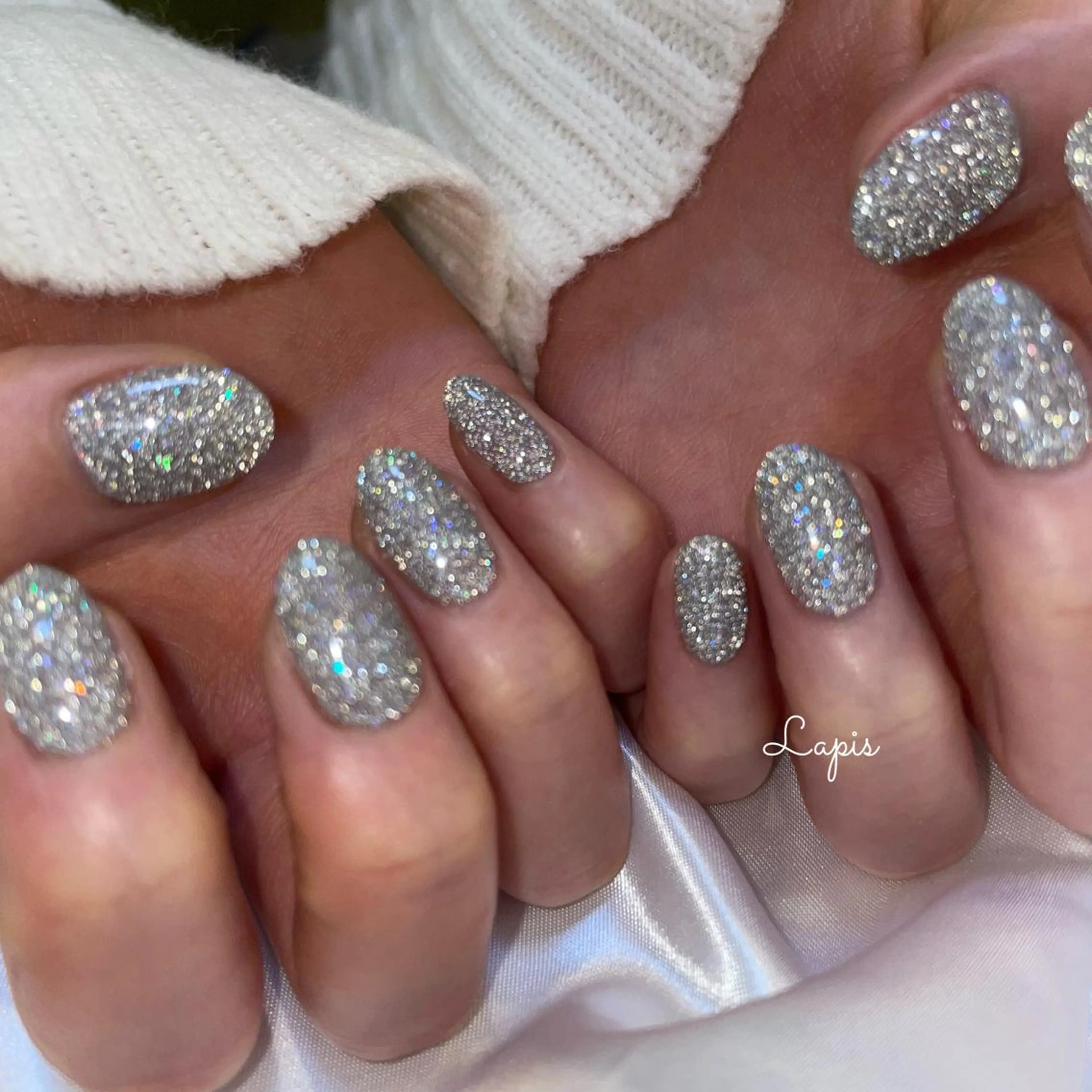 ネイル フラッシュネイル ラメ(グリッター) ハンドネイル Lapis *のネイルデザイン