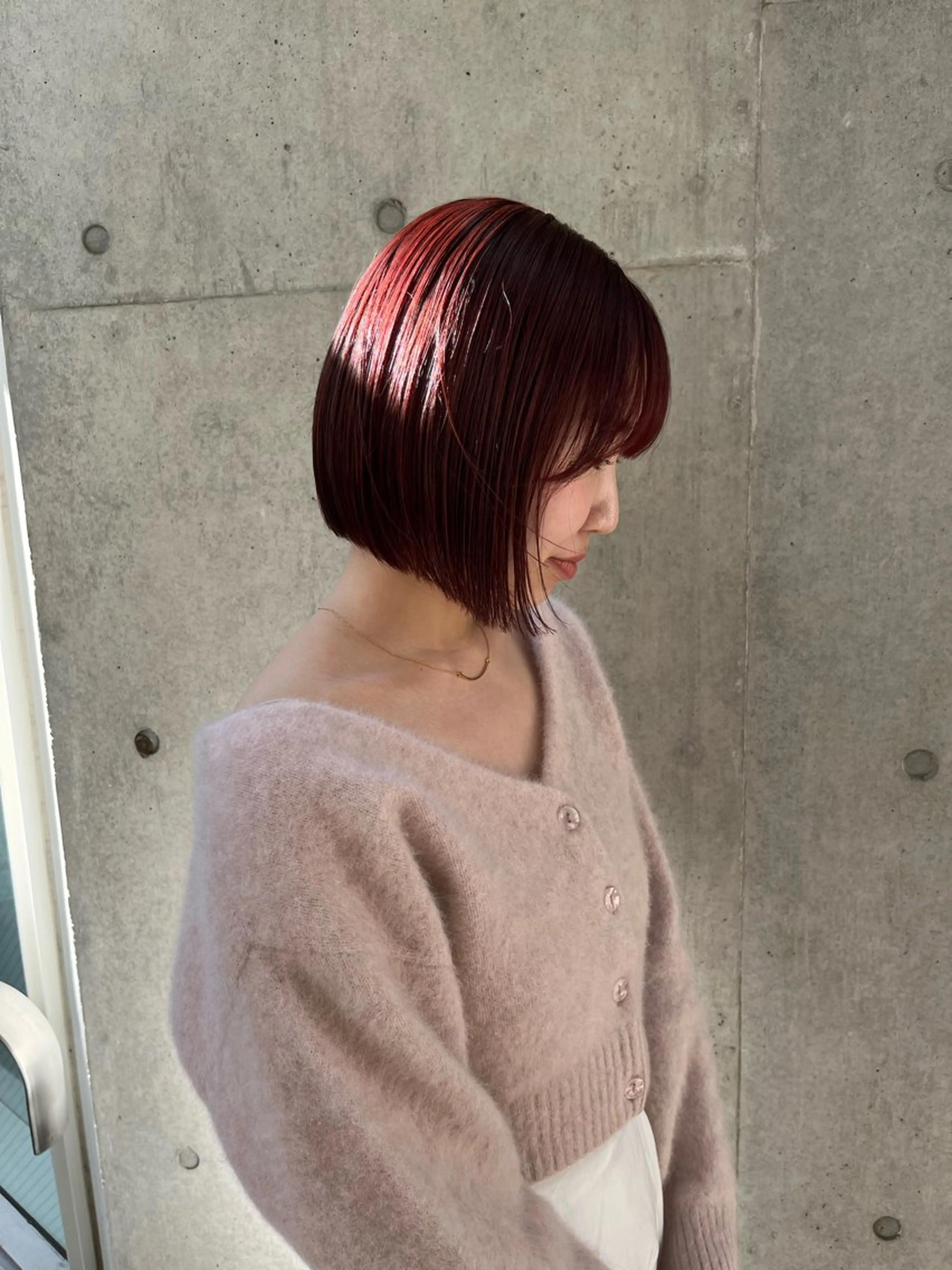 ミディアム カラー カット トリートメント ボブ&顔まわりレ イヤー♡TOMOE♡のヘアスタイル