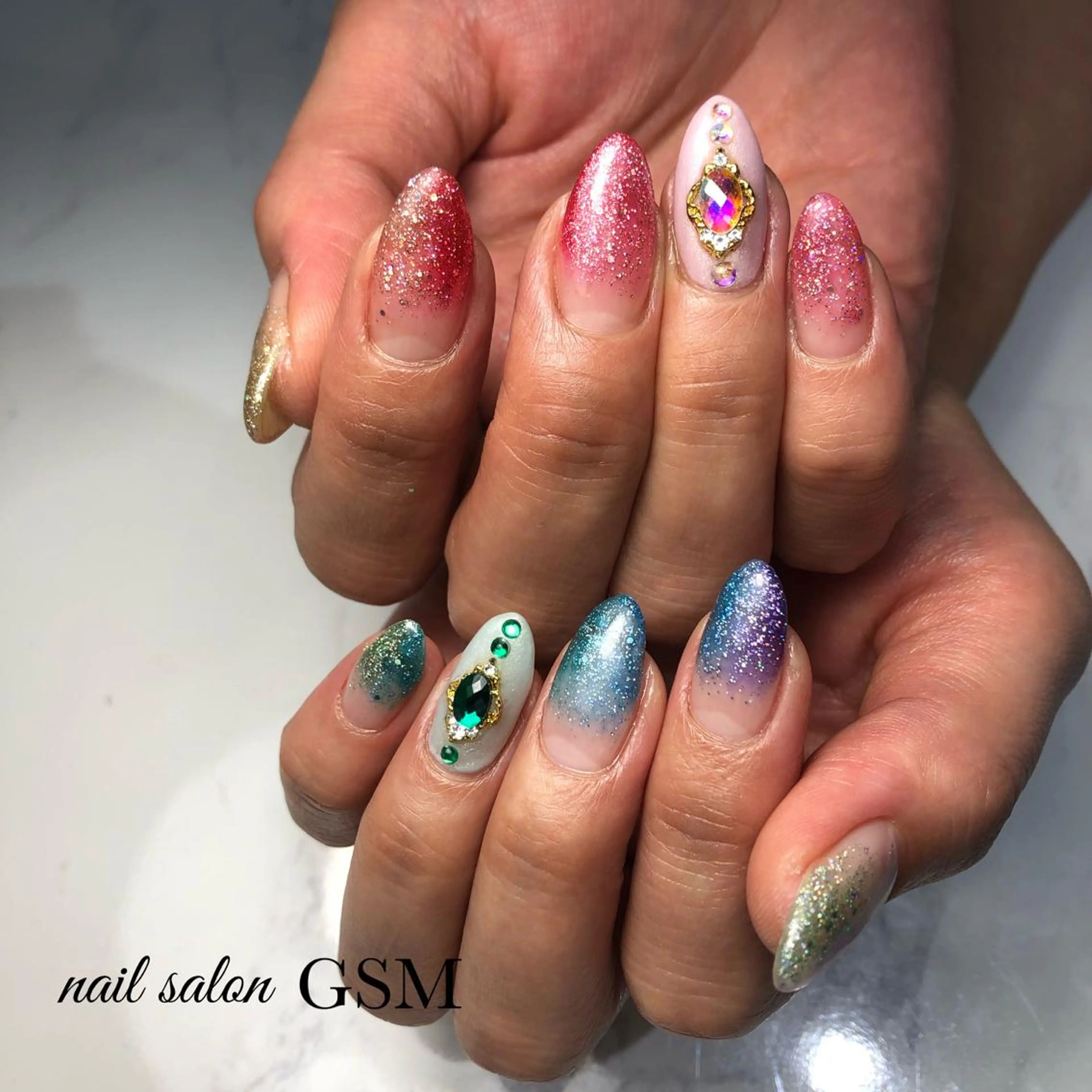 ネイル 夏ネイル ハンドネイル nail salon GSMのネイルデザイン