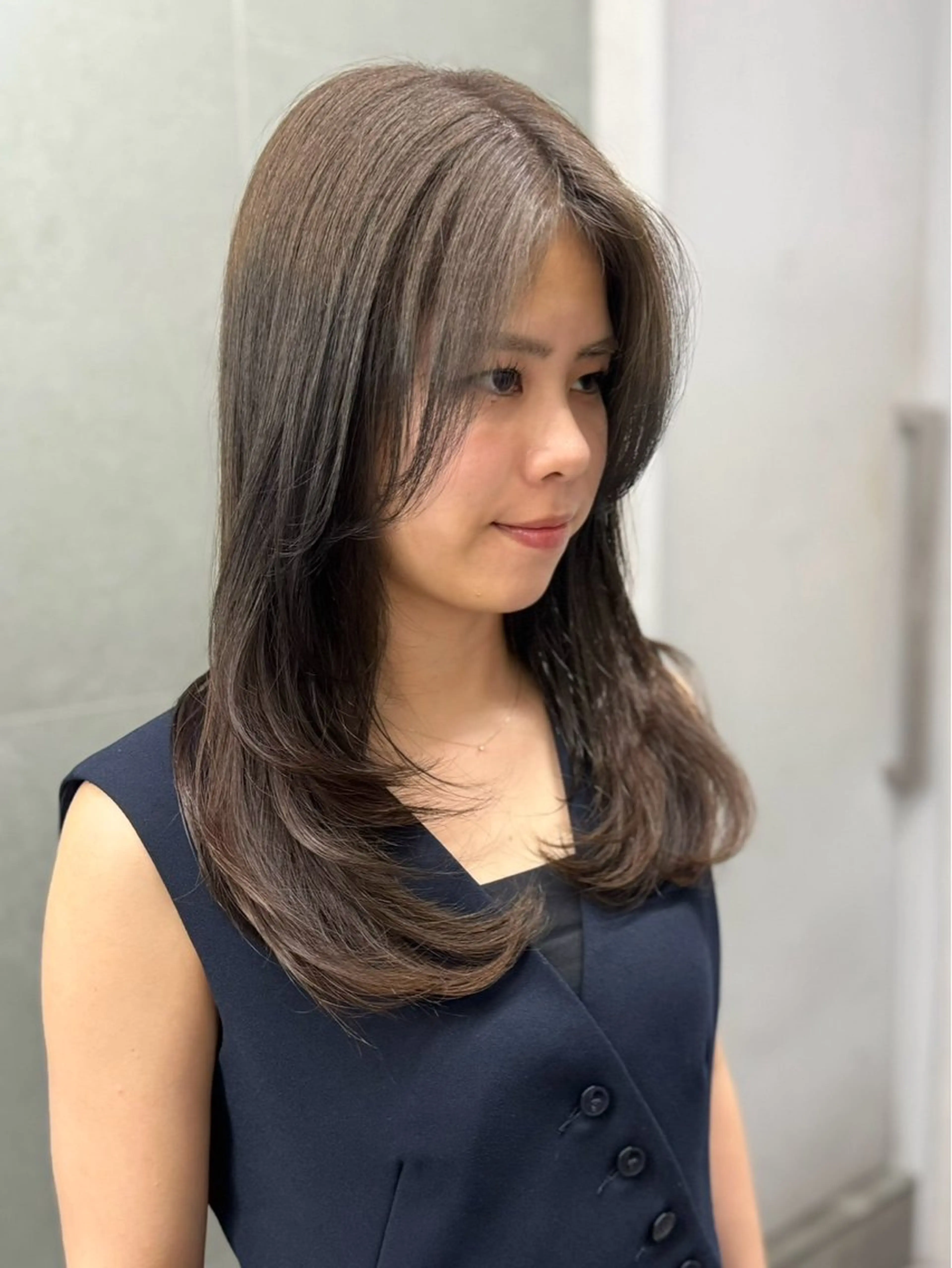 ロング カット ヘアカラー カットモデル募集 島崎　凌のヘアスタイル