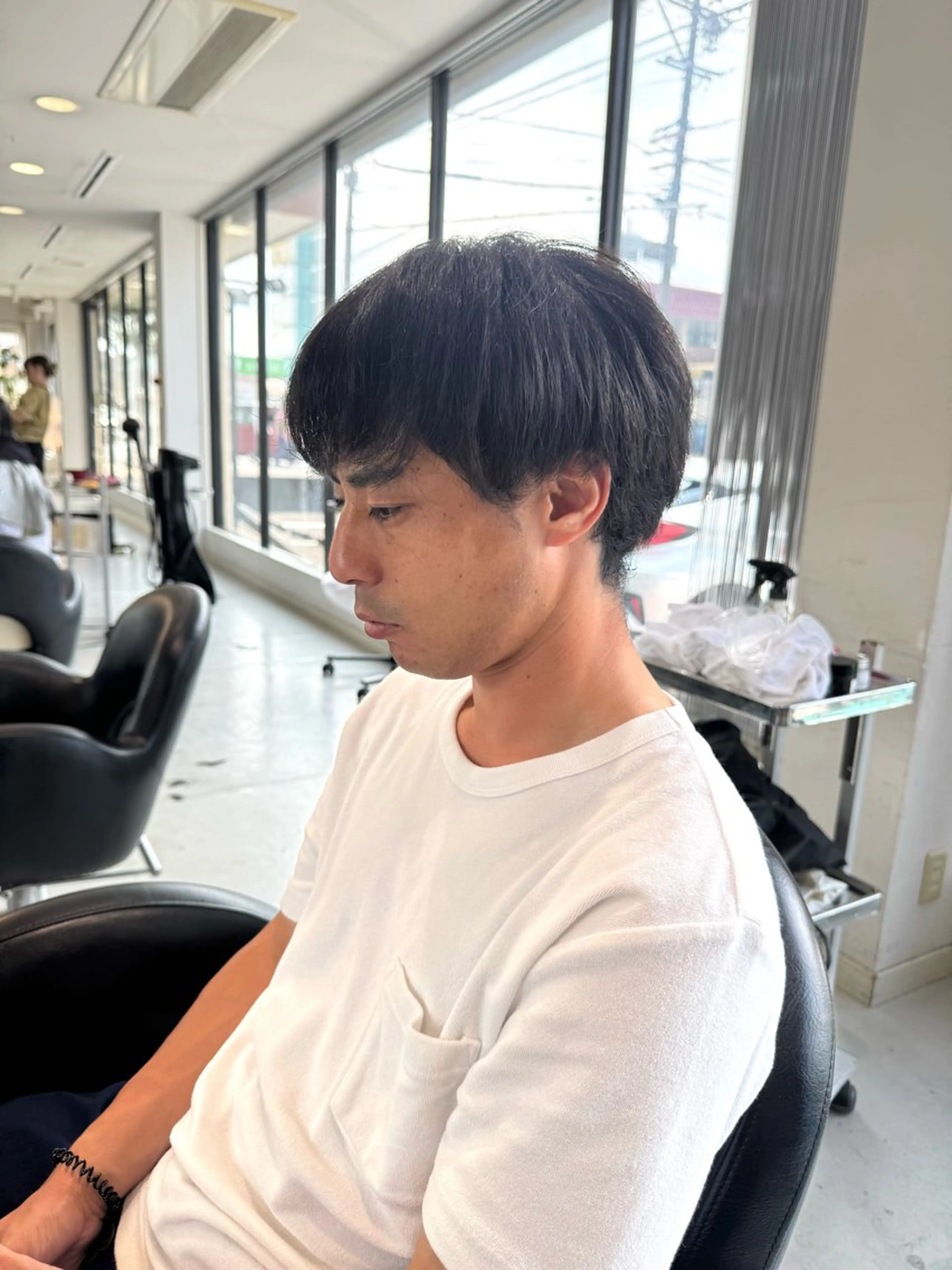 ショート メンズ アッシュ 縮毛矯正/透明感艶 カラー/暖色/miuのヘアスタイル