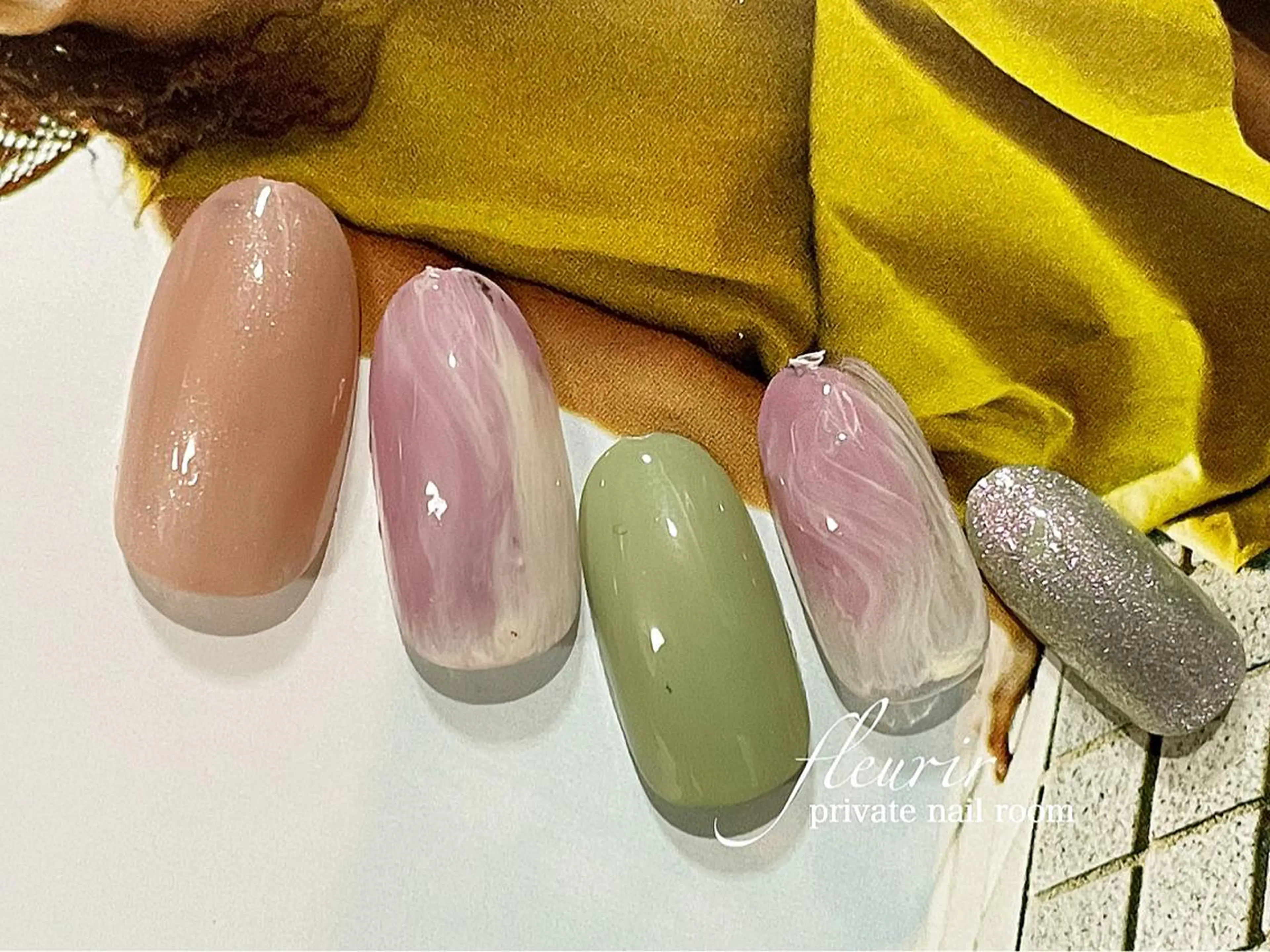 ネイル アートネイル 長さ出し ジェルネイル ハードジェル マグネットネイル フルリール 【プライベートサロンのネイルデザイン