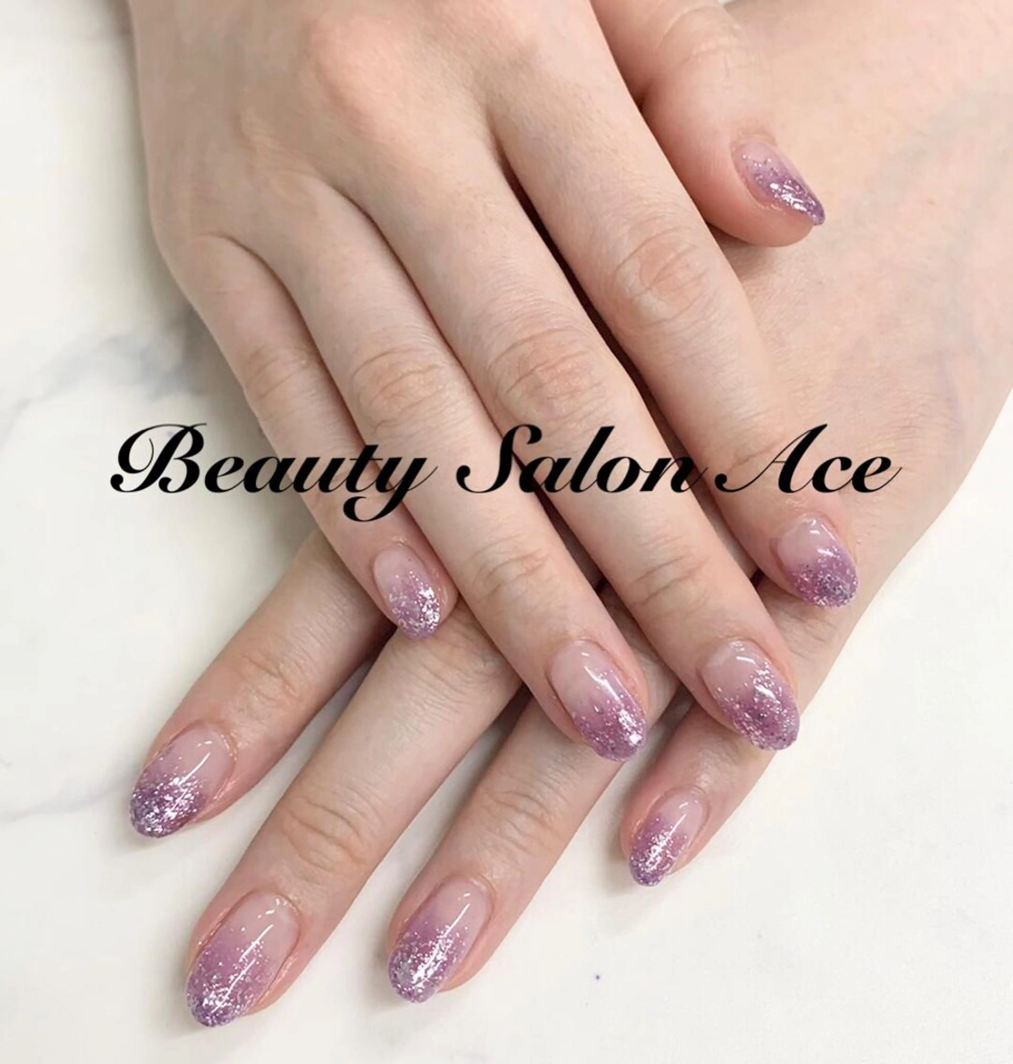 ネイル アートネイル 長さ出し ジェルネイル グラデーション ラメ(グリッター) Beauty Salon Ace(ネイルサロン エース)所属・池袋フィルイン Ace♡Nailのネイルデザイン