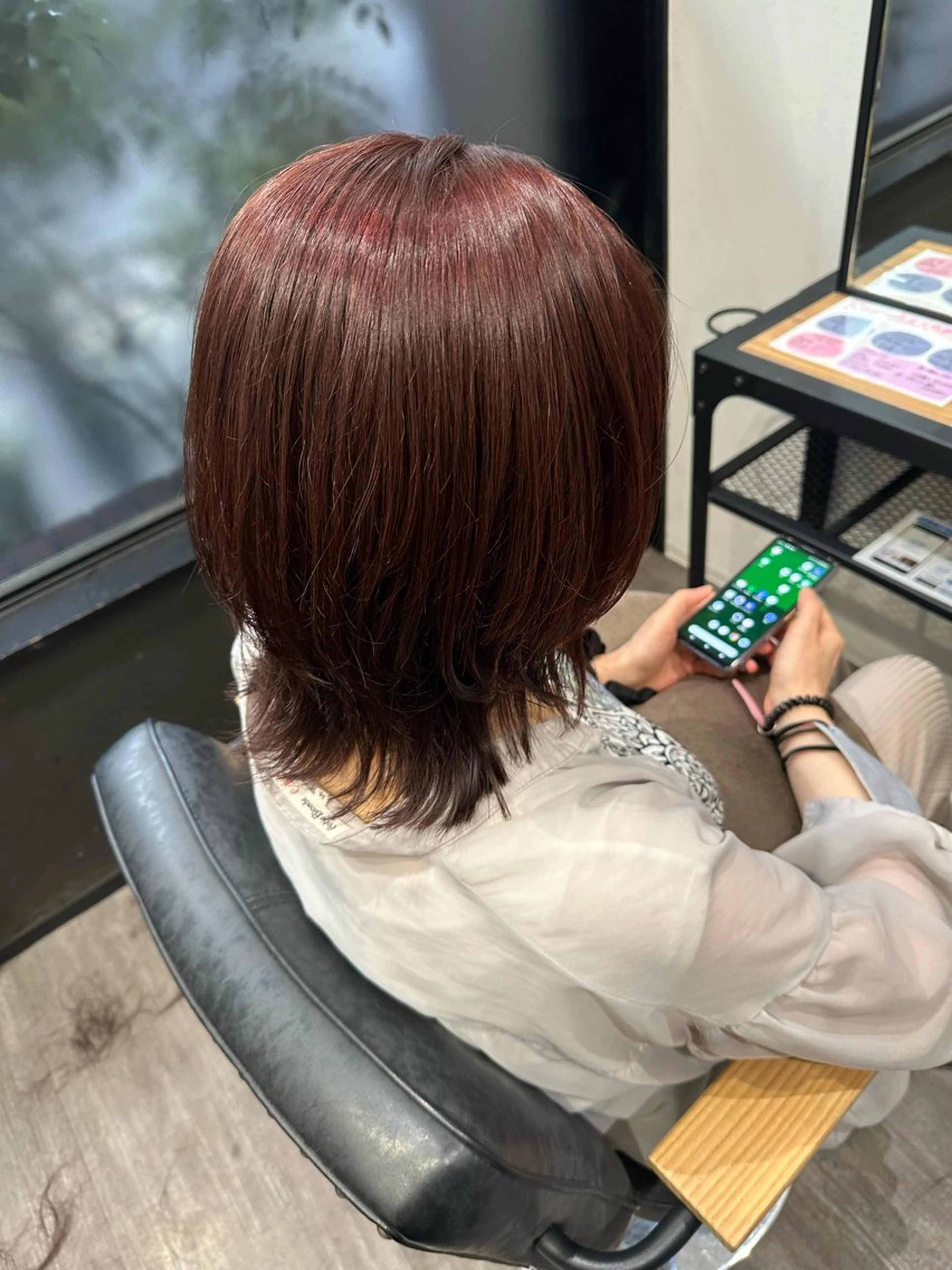 ミディアム カラー ブラウンカラー ピンクカラー ピンクブラウン カット ヘアカラー トリートメント 艶髪レイヤー上田 紗也🇰🇷💗のヘアスタイル