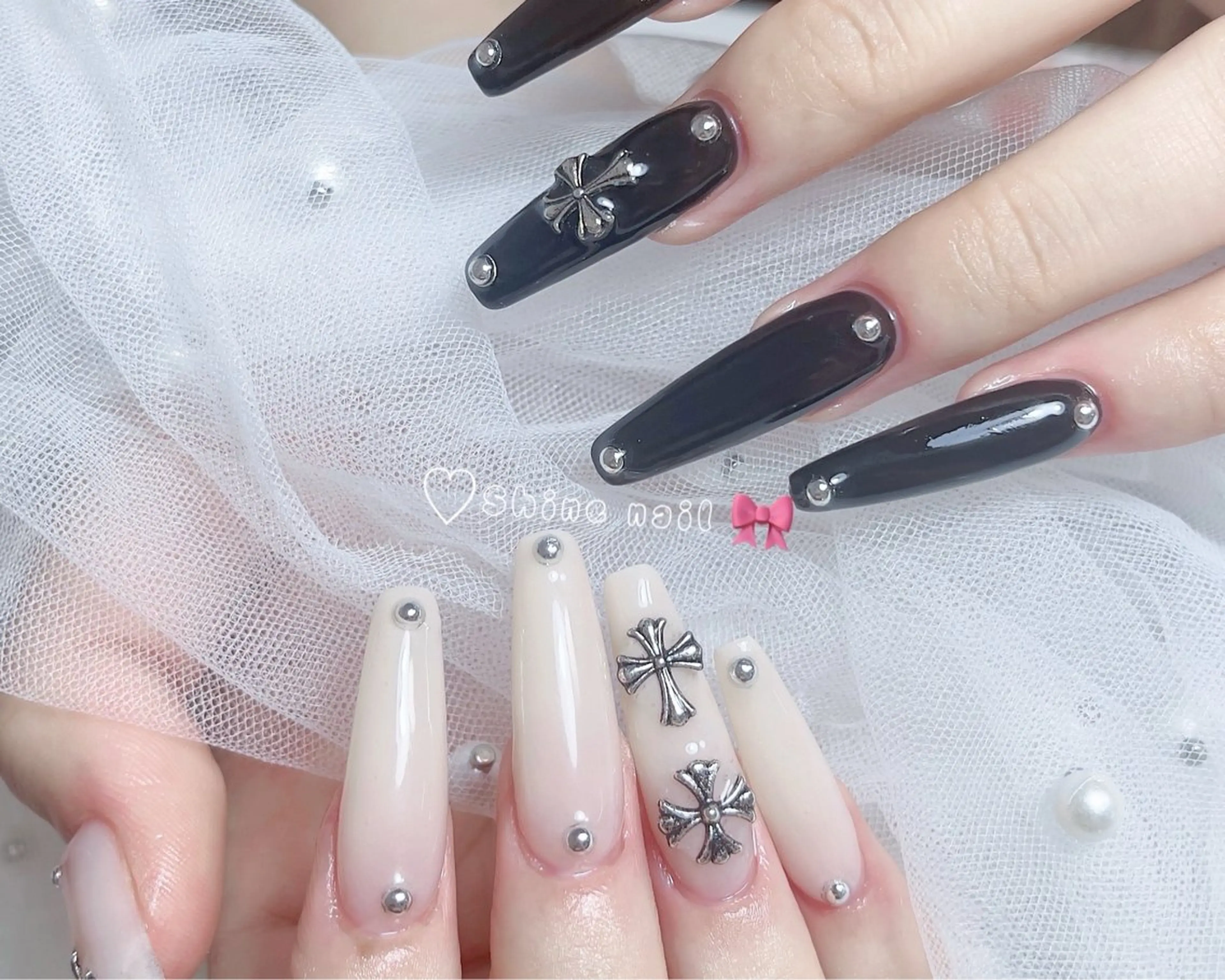 ネイル ハンドネイル shine 🎀 長さだし&デザインのネイルデザイン