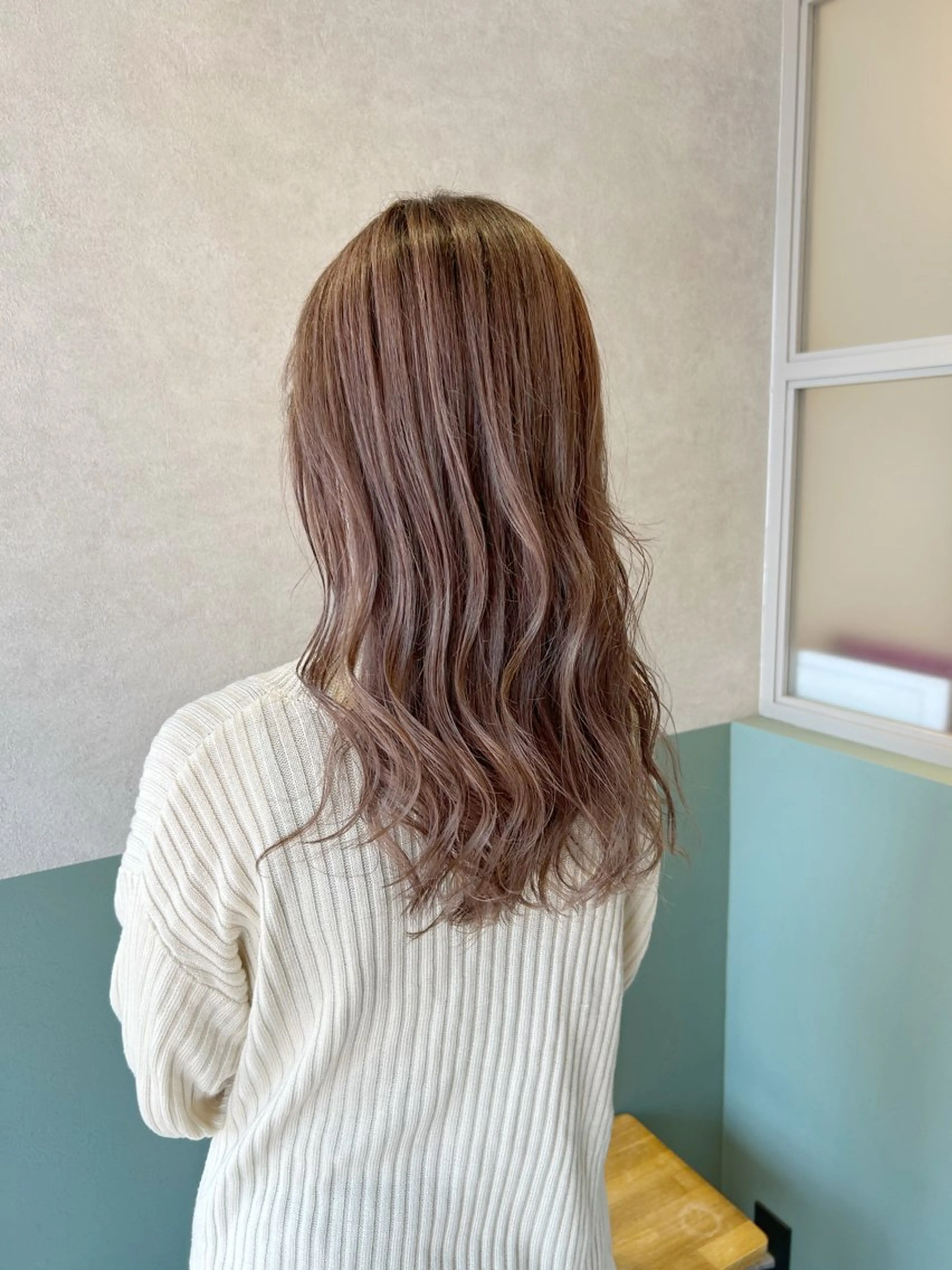 ロング カラー ベージュカラー ダブルカラー ピンクカラー ピンクベージュ ヘアカラー Radix所属・ボブ/ハイトーン 福生Radix 下田のヘアスタイル