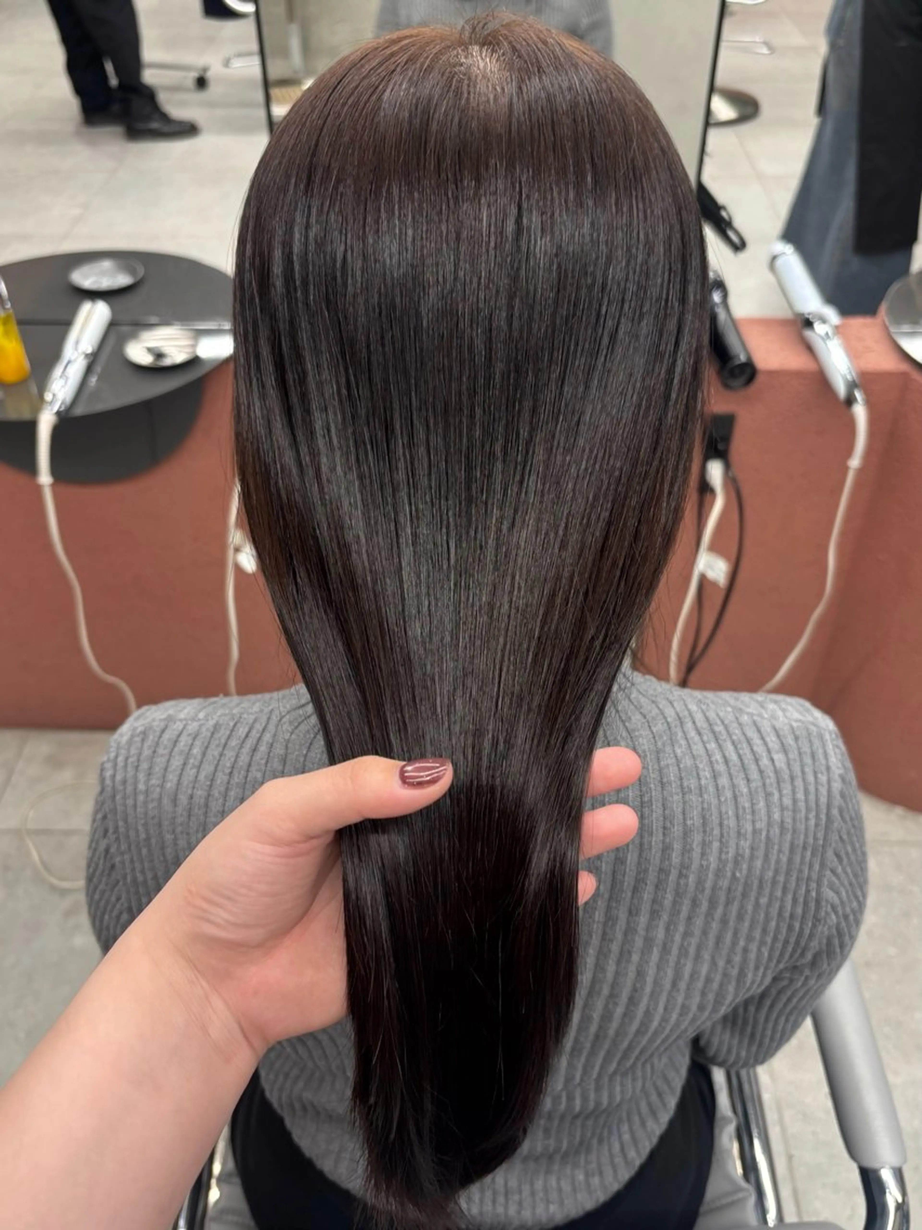 ロング カラー ブラウンカラー チョコレートブラウン ヘアカラー トリートメント ほらぐち るいのヘアスタイル