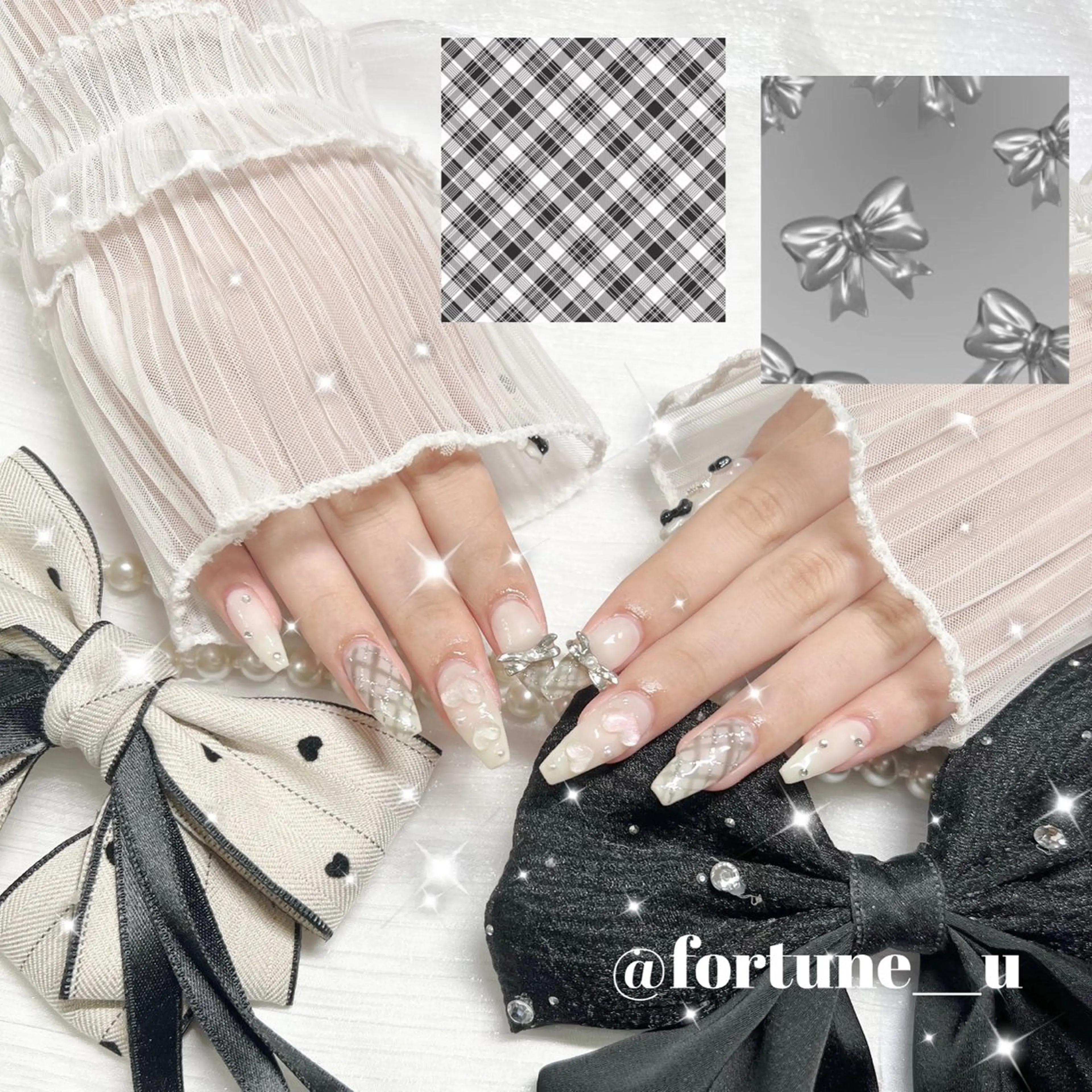 ネイル チークネイル ガーリー 韓国ネイル 水色 持ち込み ハンドネイル 💜✩.* Yuuna💜のネイルデザイン