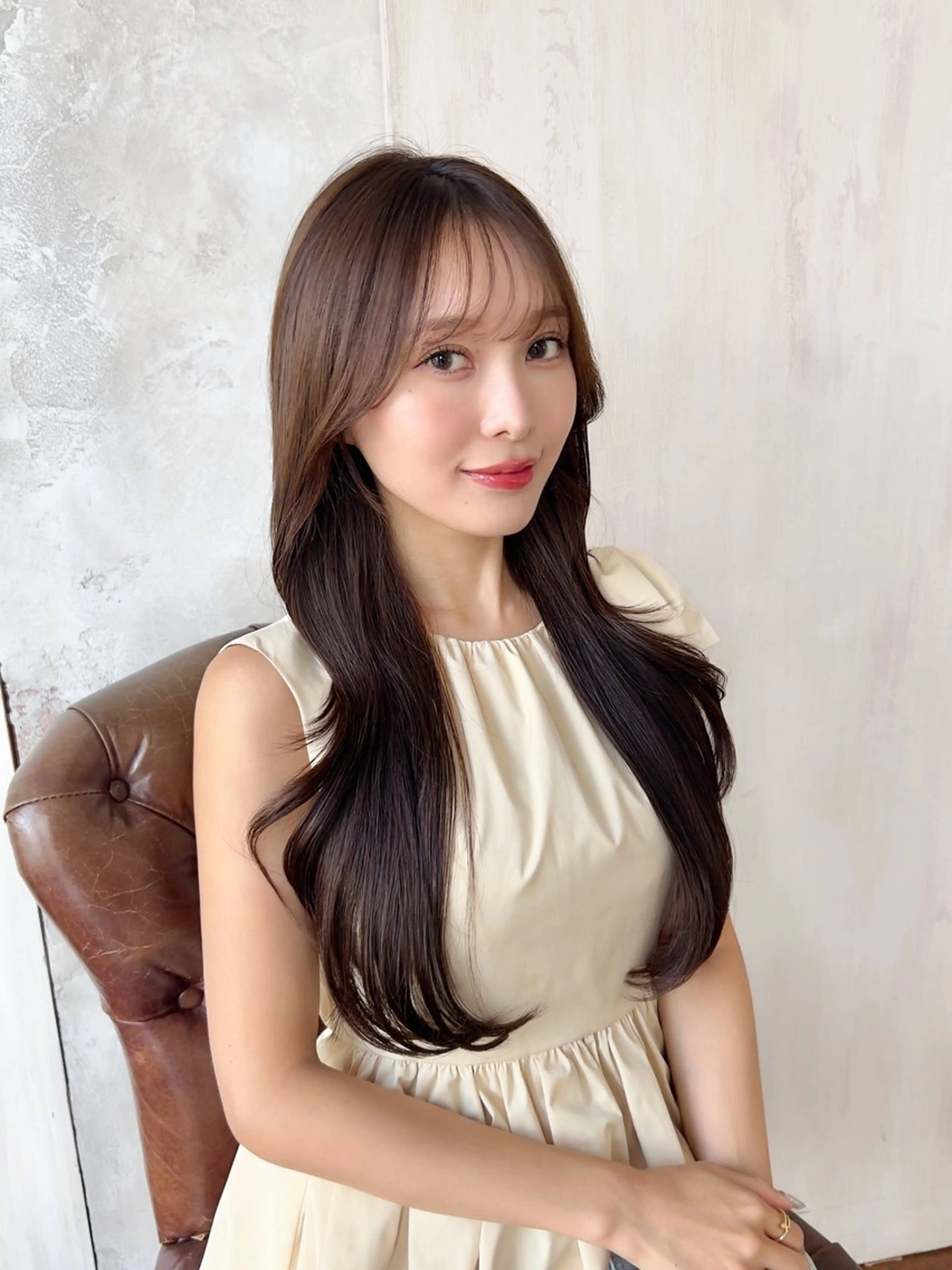 ロング ロングレイヤー くびれヘア レイヤーカット ロング カット ヘアカラー トリートメント 🧡くびれヘア/前髪 顔周り🧡久原結衣のヘアスタイル