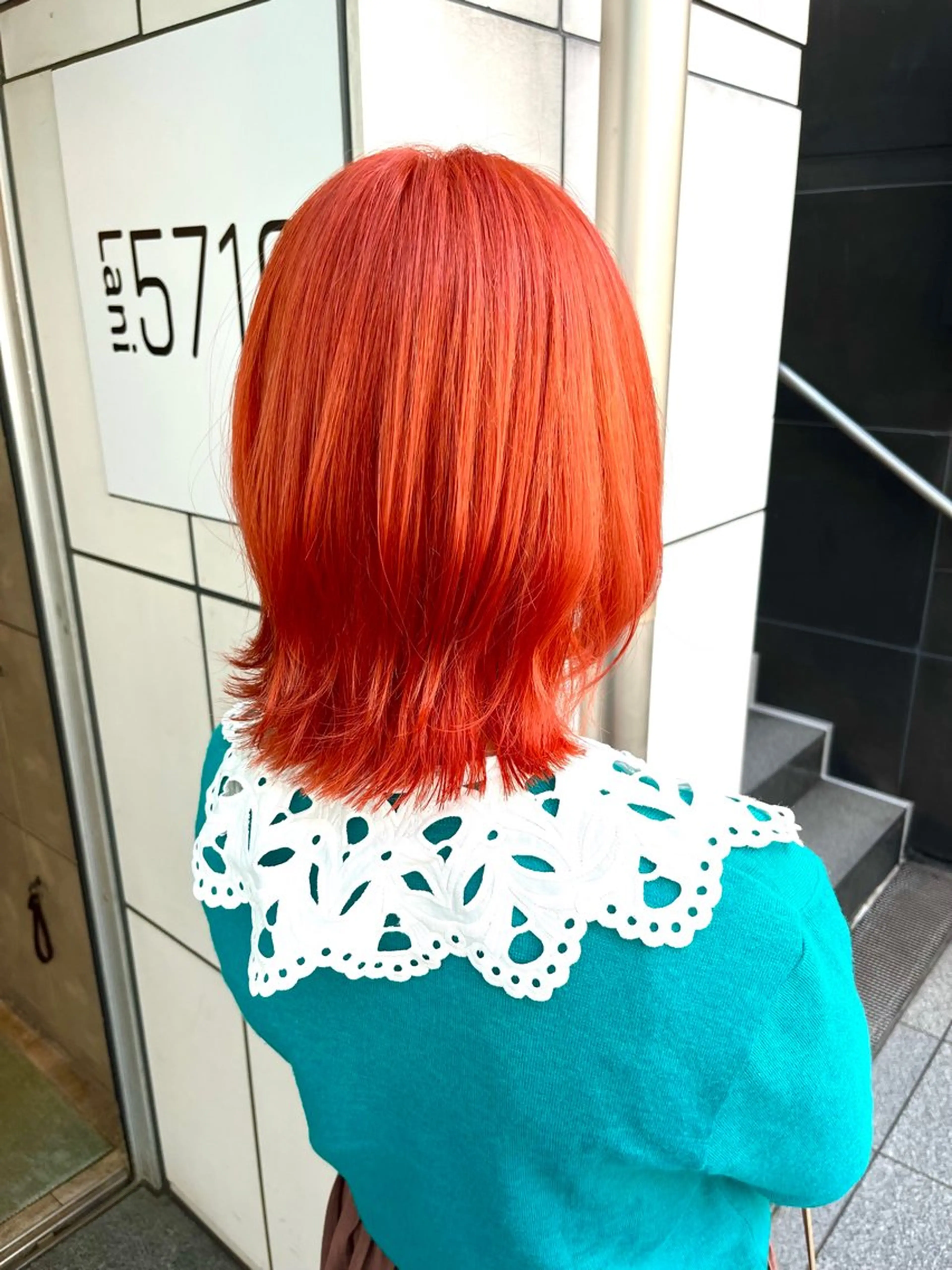 ミディアム カラー ハイトーンカラー オレンジ 🎀透明感 カラー🎀ミズキのヘアスタイル