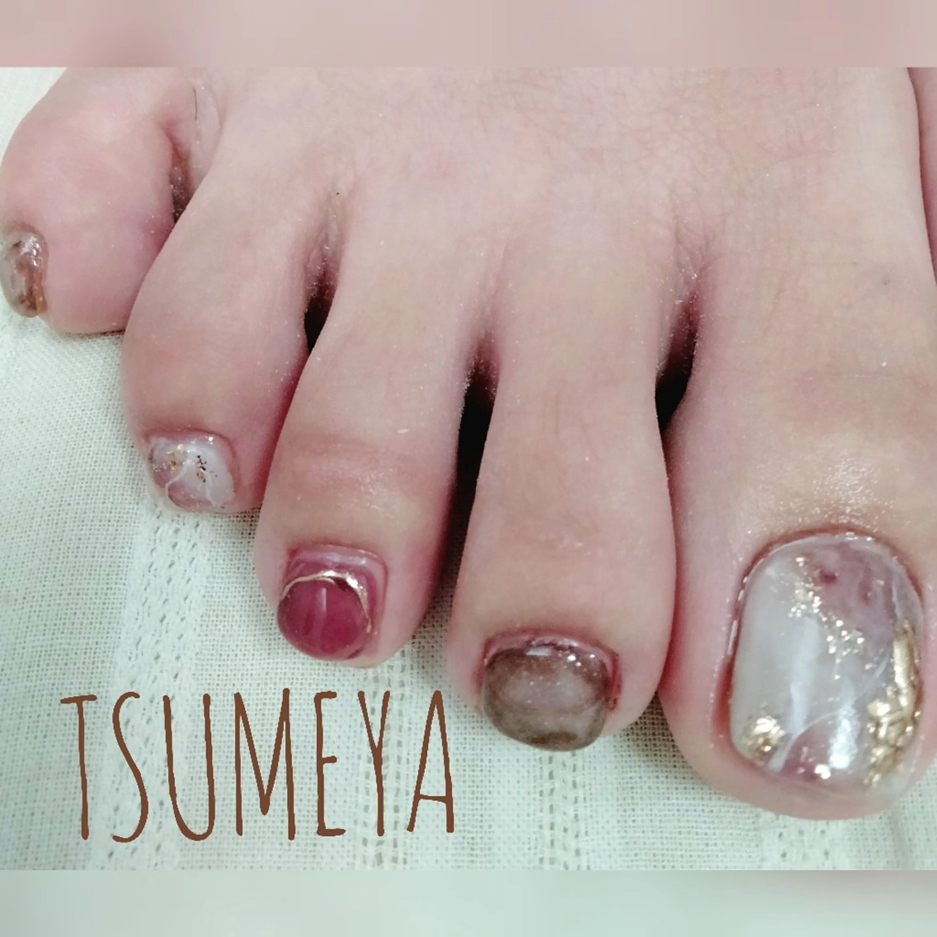 ネイル ブラウン フットネイル フットネイル _TSUMEYA _のネイルデザイン