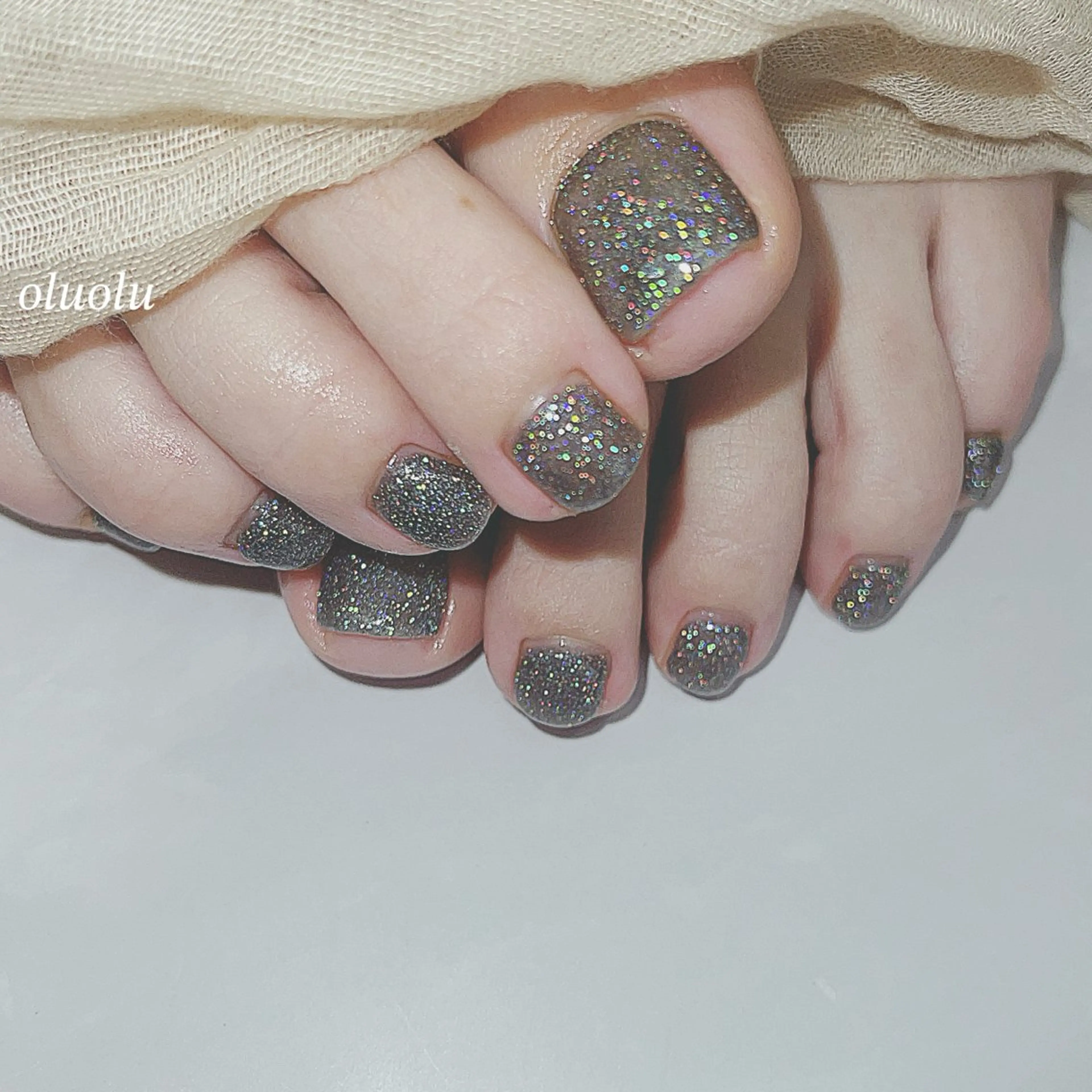ネイル アートネイル フラッシュネイル フットネイル ジェルネイル キラキラネイル フットネイル 大村 紬華のネイルデザイン