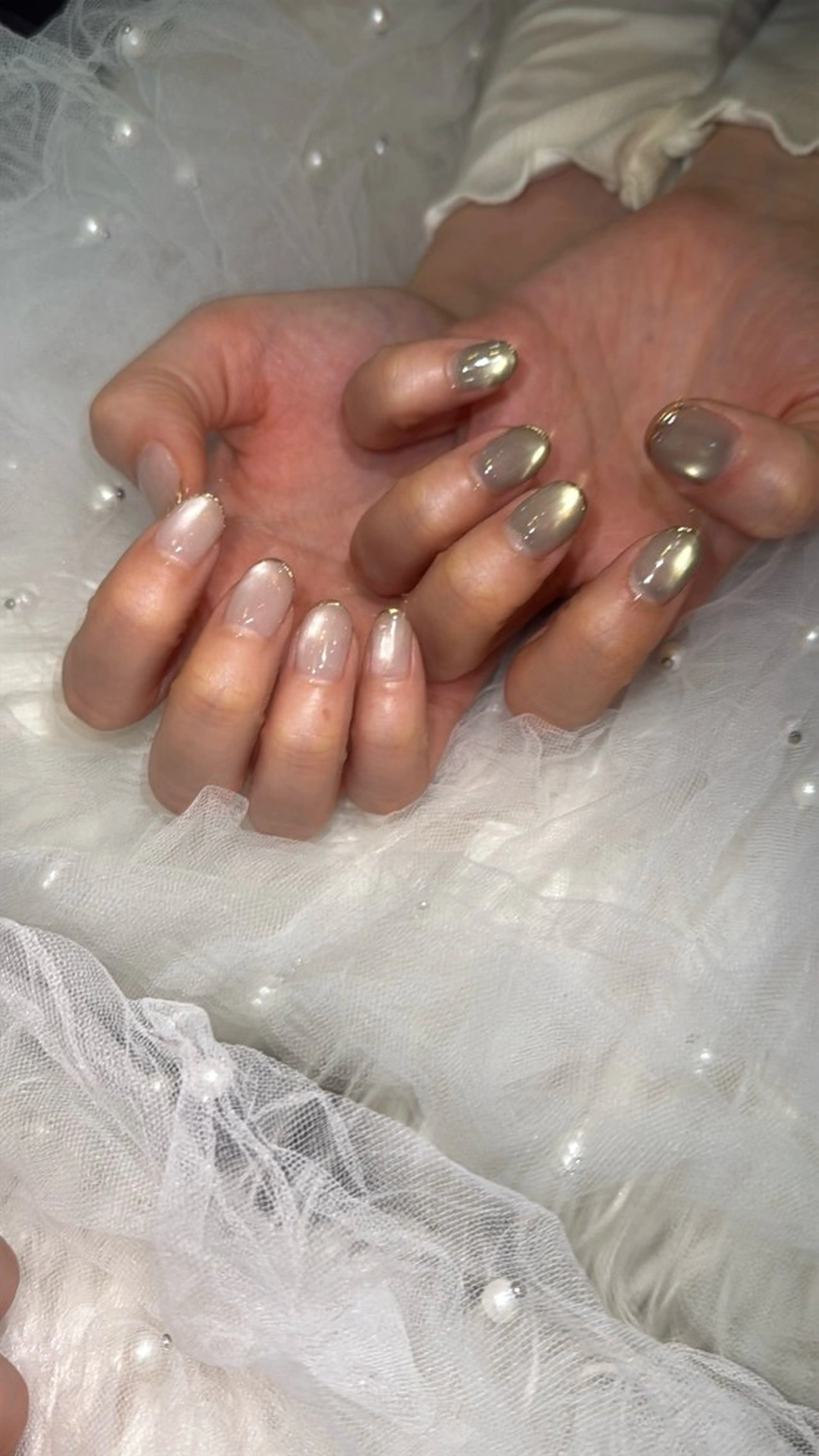 ネイル フラッシュネイル フットネイル フレンチネイル 韓国ネイル マグネットネイル SAKU nail 作島茜のネイルデザイン